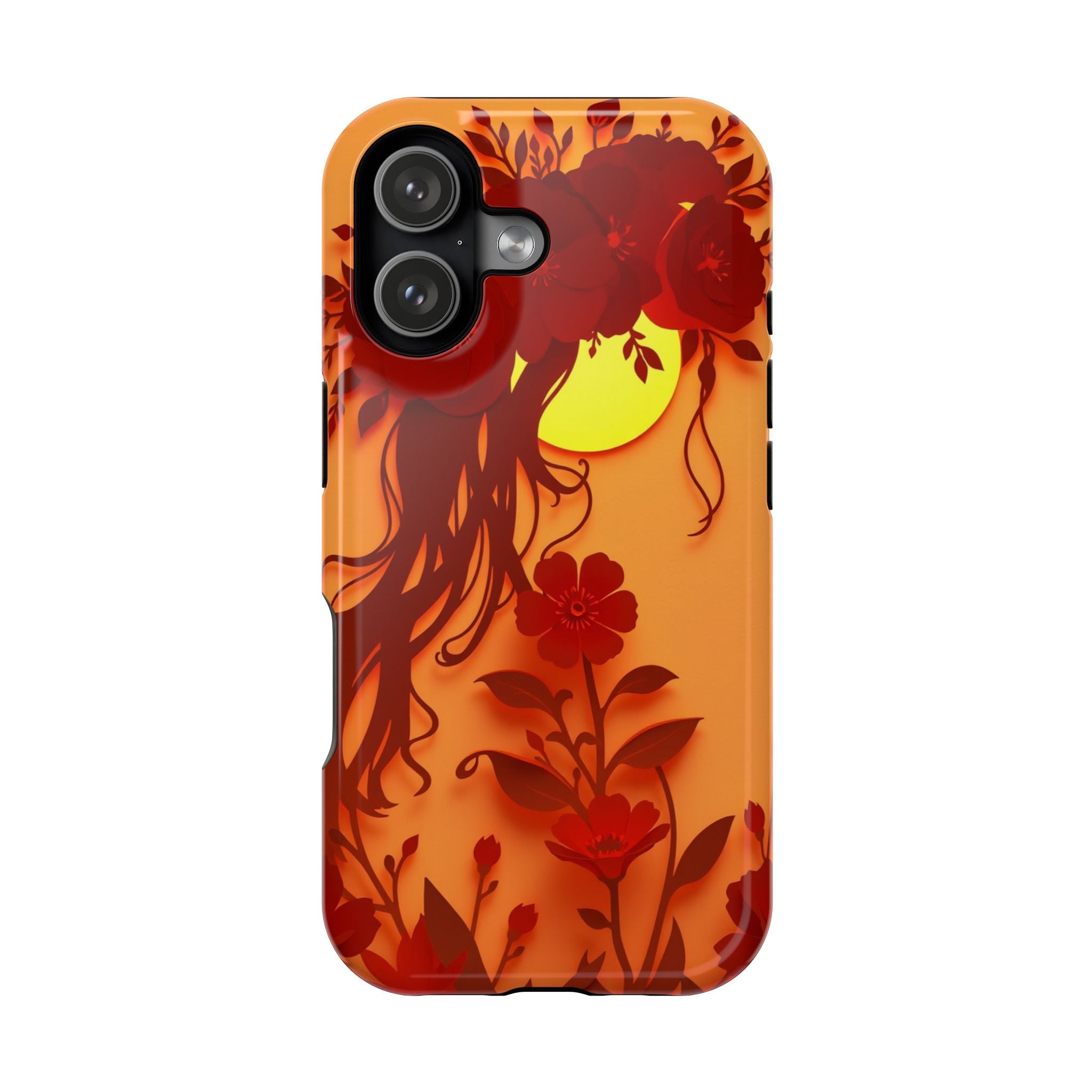 iPhone Sunset Amber And Peach Floral Crown Slim iPhone Everyday · iPhone Case