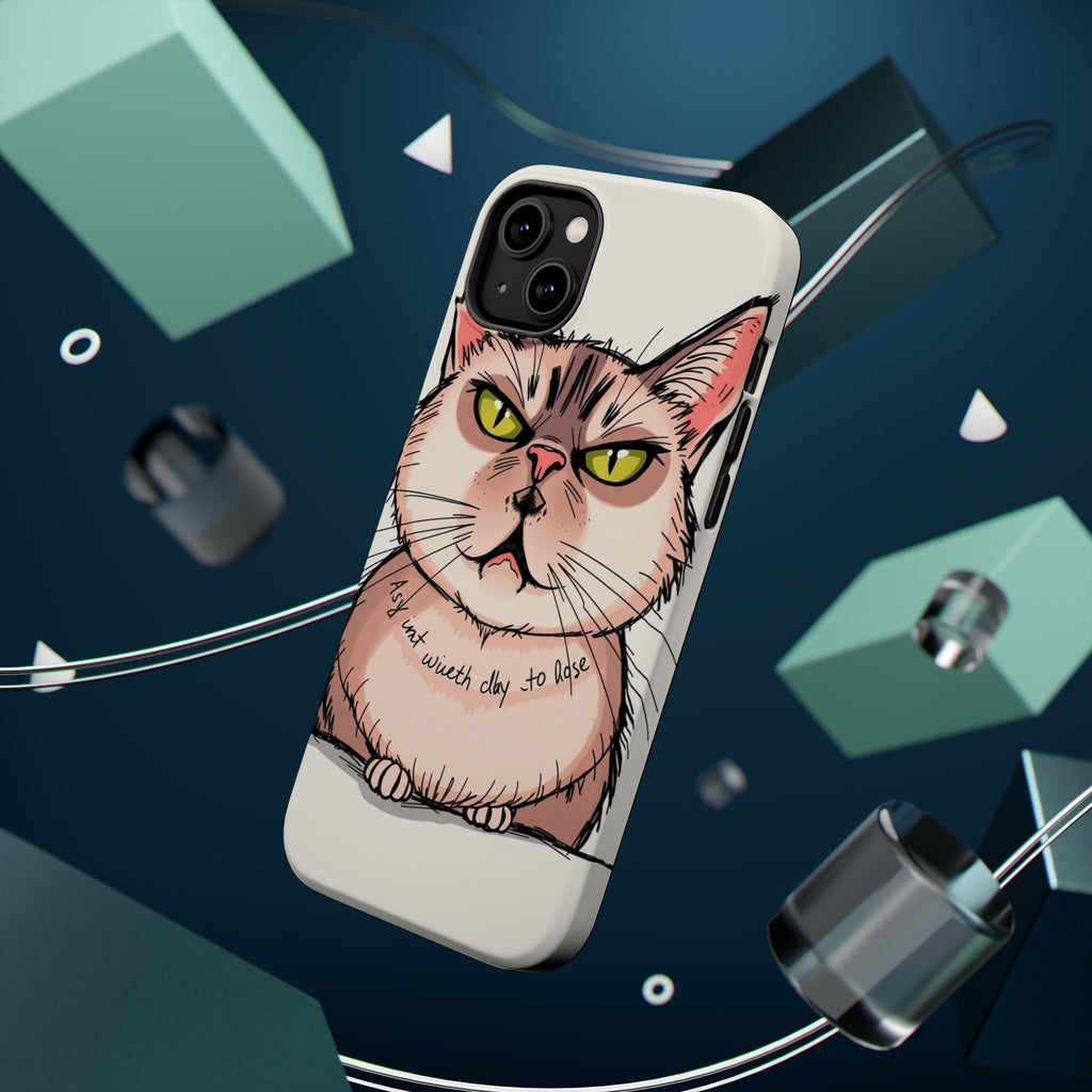 iPhone Sarcastic Cat Verdict Hand-Drawn Sketch Soft Finish Everyday Case · iPhon