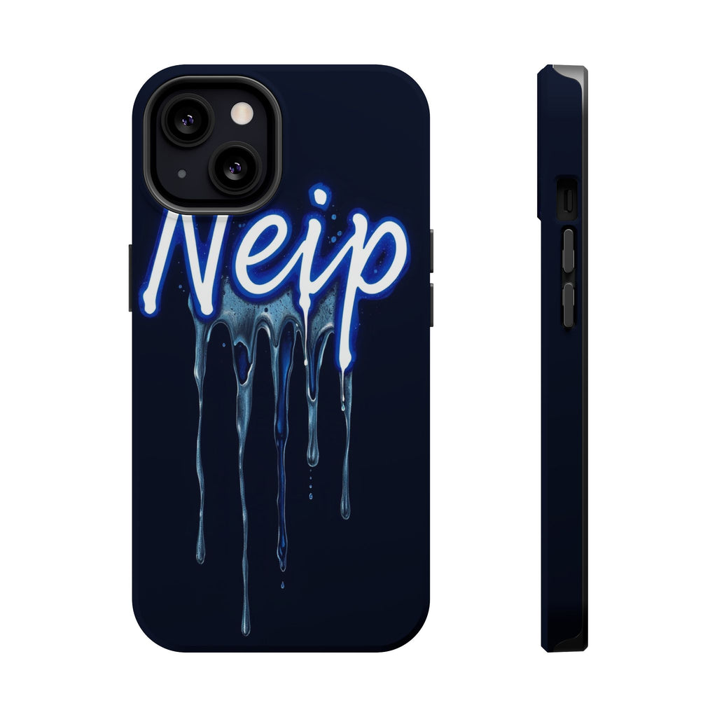 iPhone Midnight Blue And Silver Neon Drip Slim iPhone Everyday Designer · iPhone