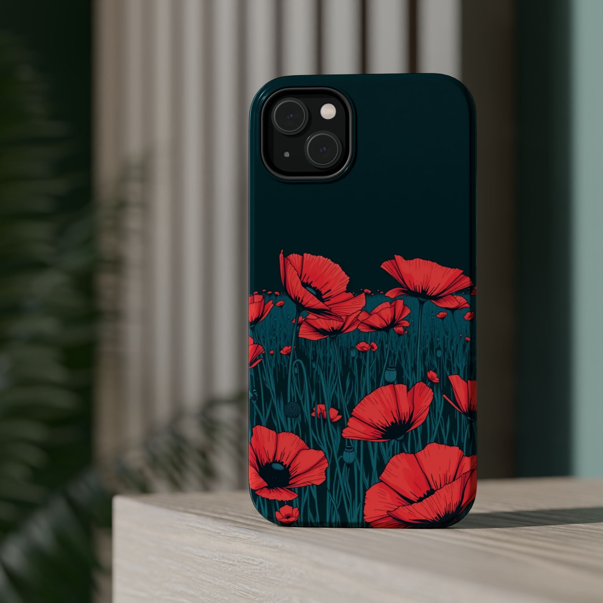 iPhone Poppy Field Dark Gothic Ink Clean Minimal Snap Cas Slim Snap Case · iPhon