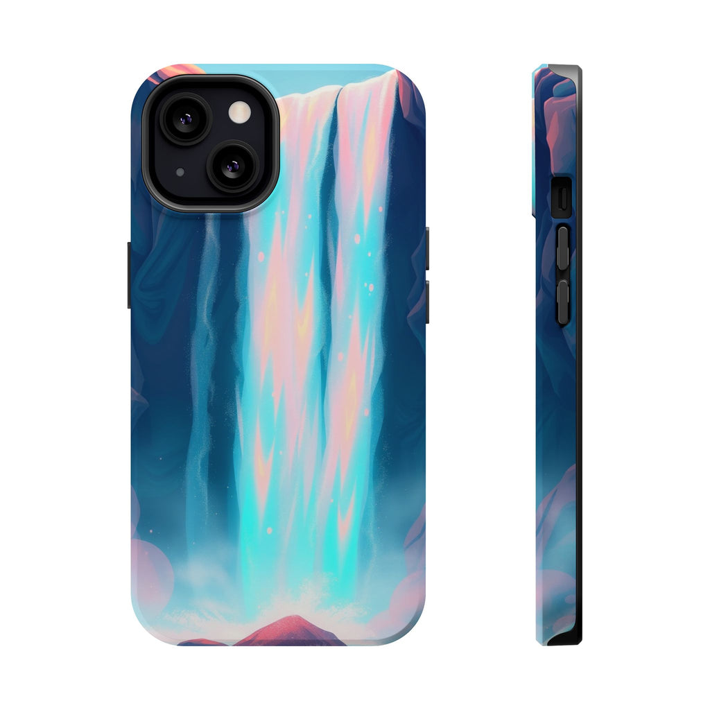 iPhone Teal And Coral Waterfall Mist Slim Everyday Designer Case · iPhone Case