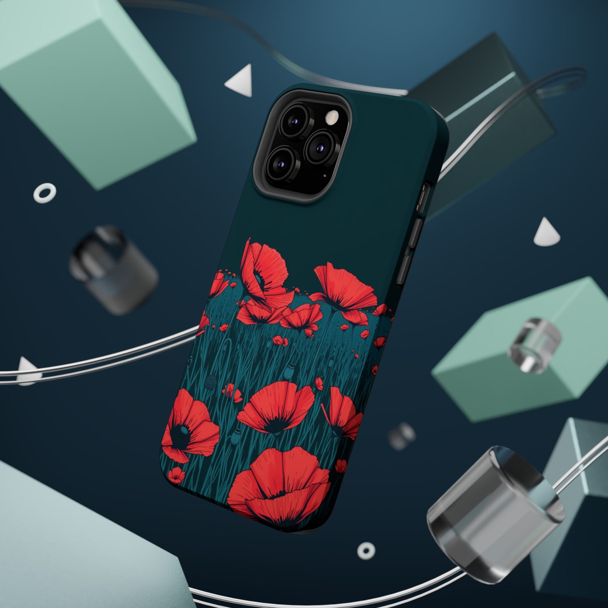 iPhone Poppy Field Dark Gothic Ink Clean Minimal Snap Cas Slim Snap Case · iPhon