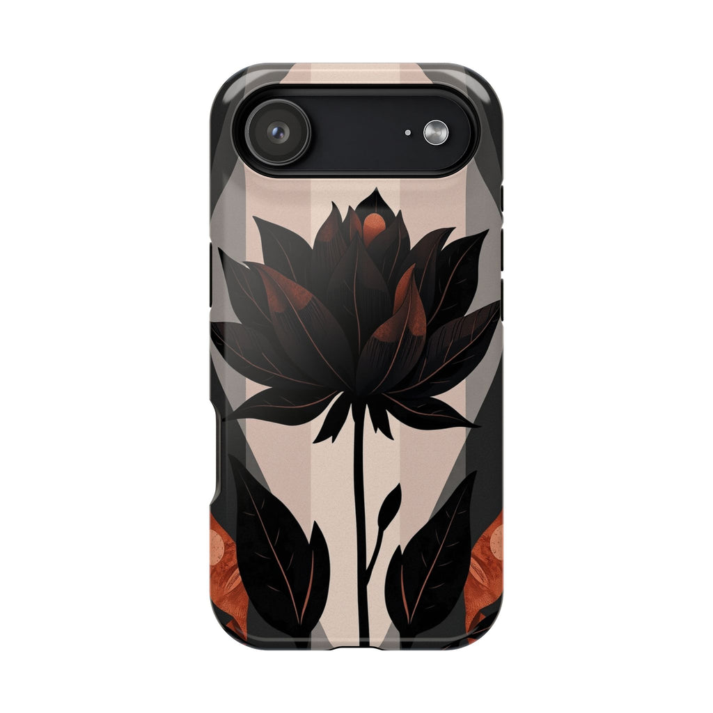 iPhone Charcoal And Copper Floral Silhouette Slim iPhone Everyday · iPhone Case