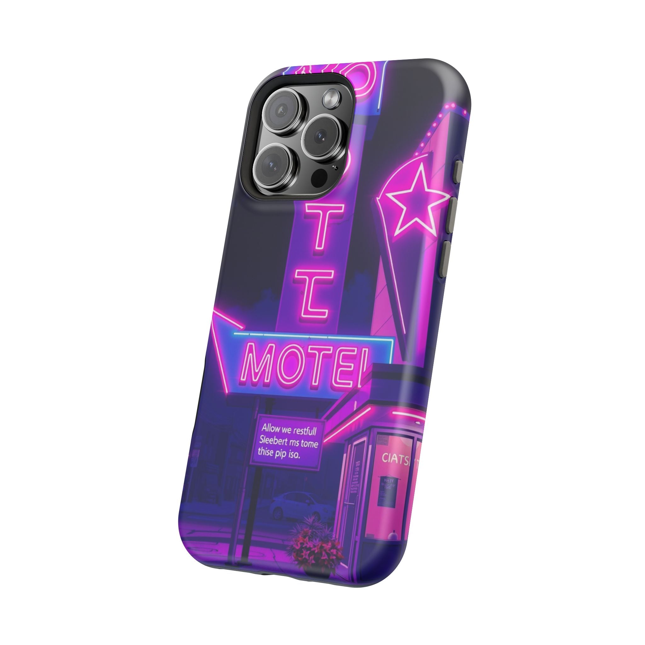 iPhone Neon Sign Motel Enchanted Art Slim Everyday Designer Case · iPhone Case