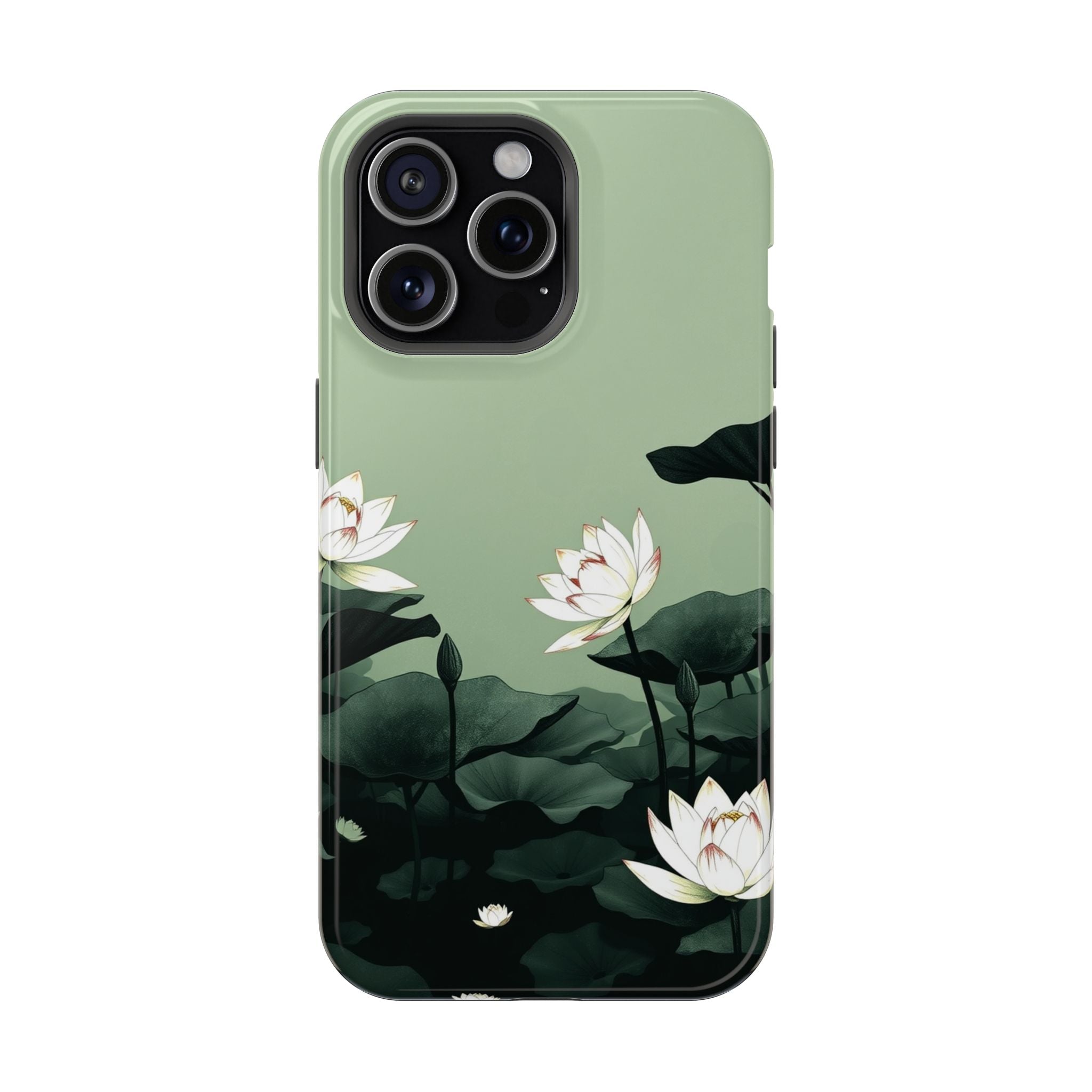iPhone Sage And Ivory Lotus Pond Bold Modern Everyday Snap Case · iPhone Case