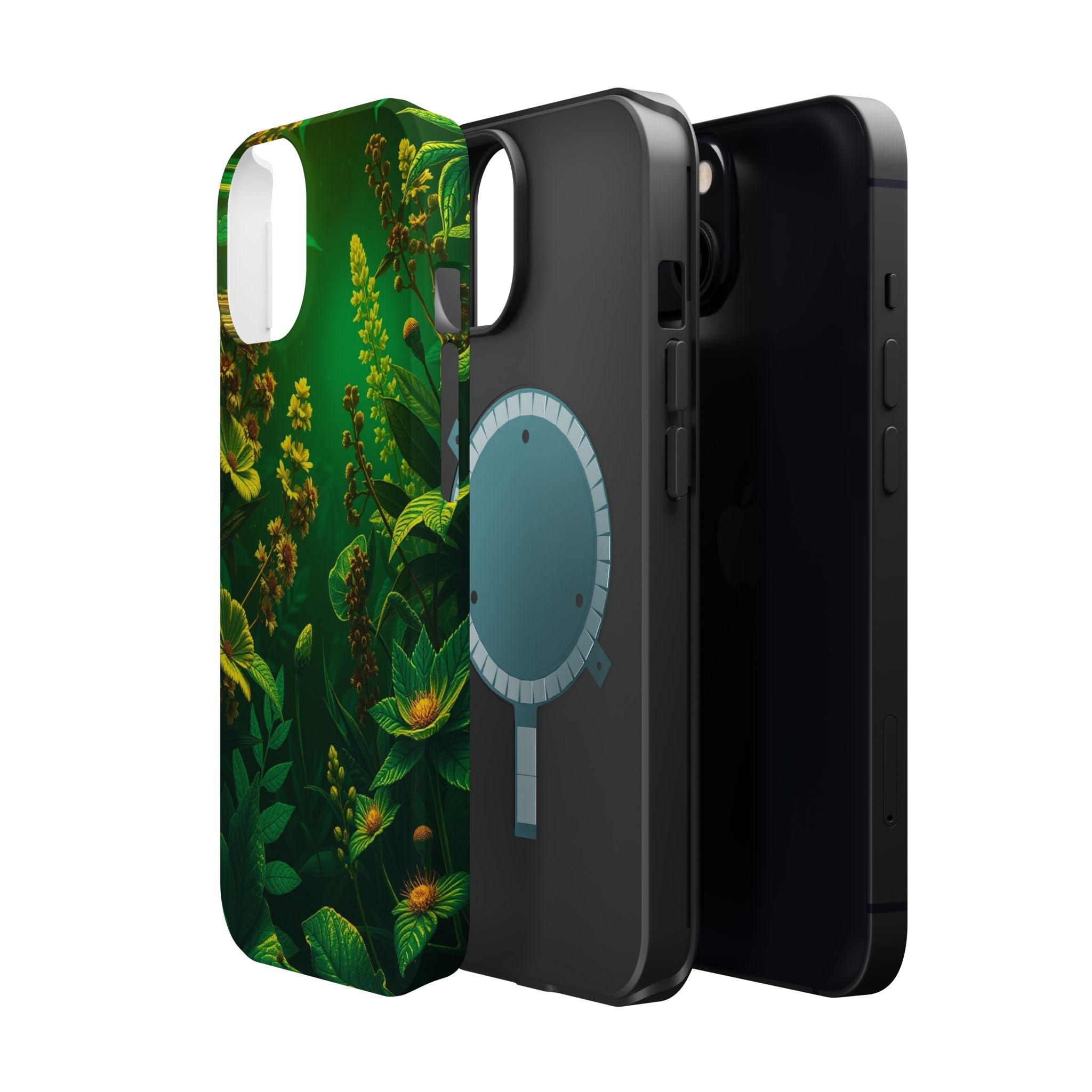 iPhone Emerald Green And Gold Vintage Botanicals Print Slim Snap Case · iPhone C