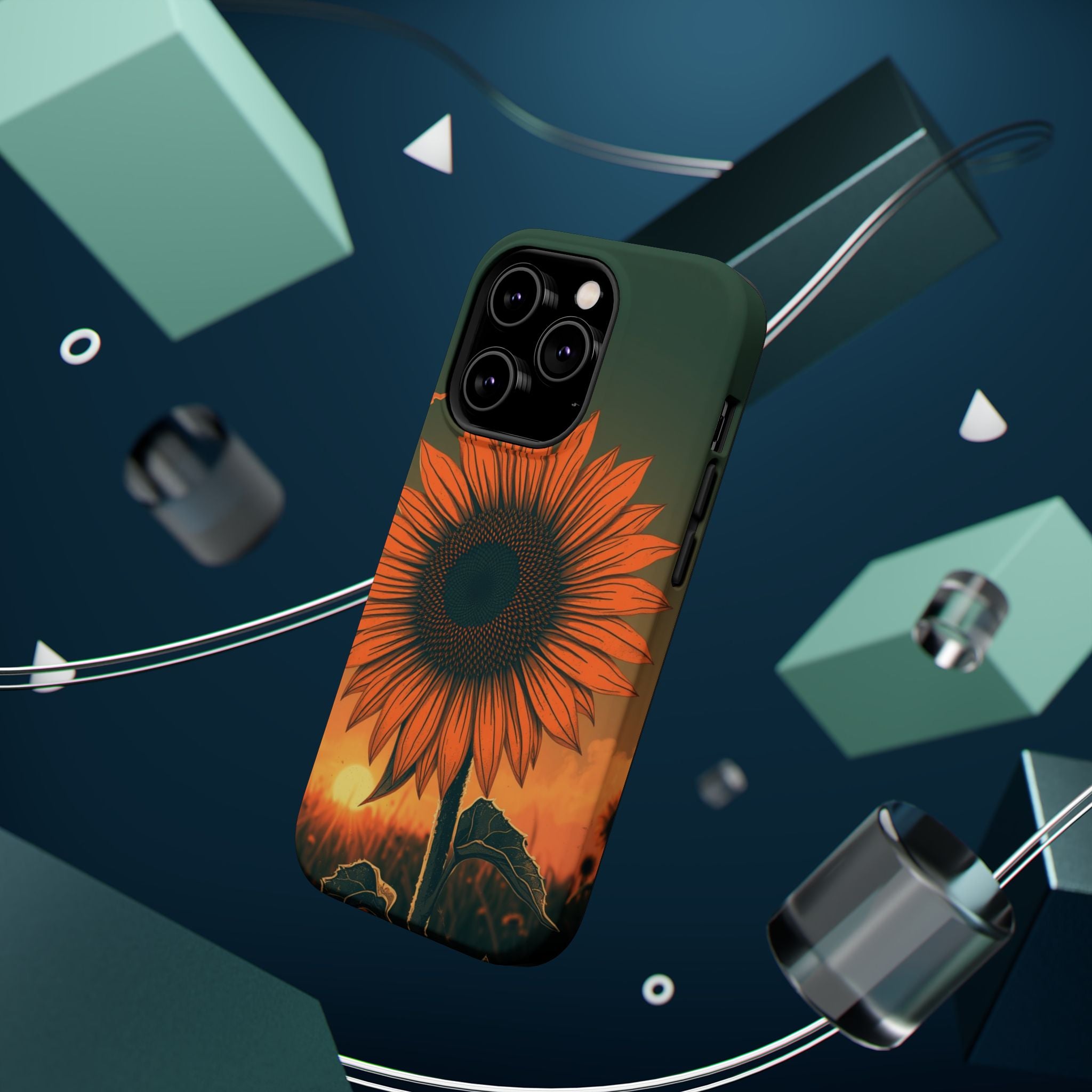 iPhone Charcoal And Copper Sunflower Prairie Slim iPhone Everyday · iPhone Case