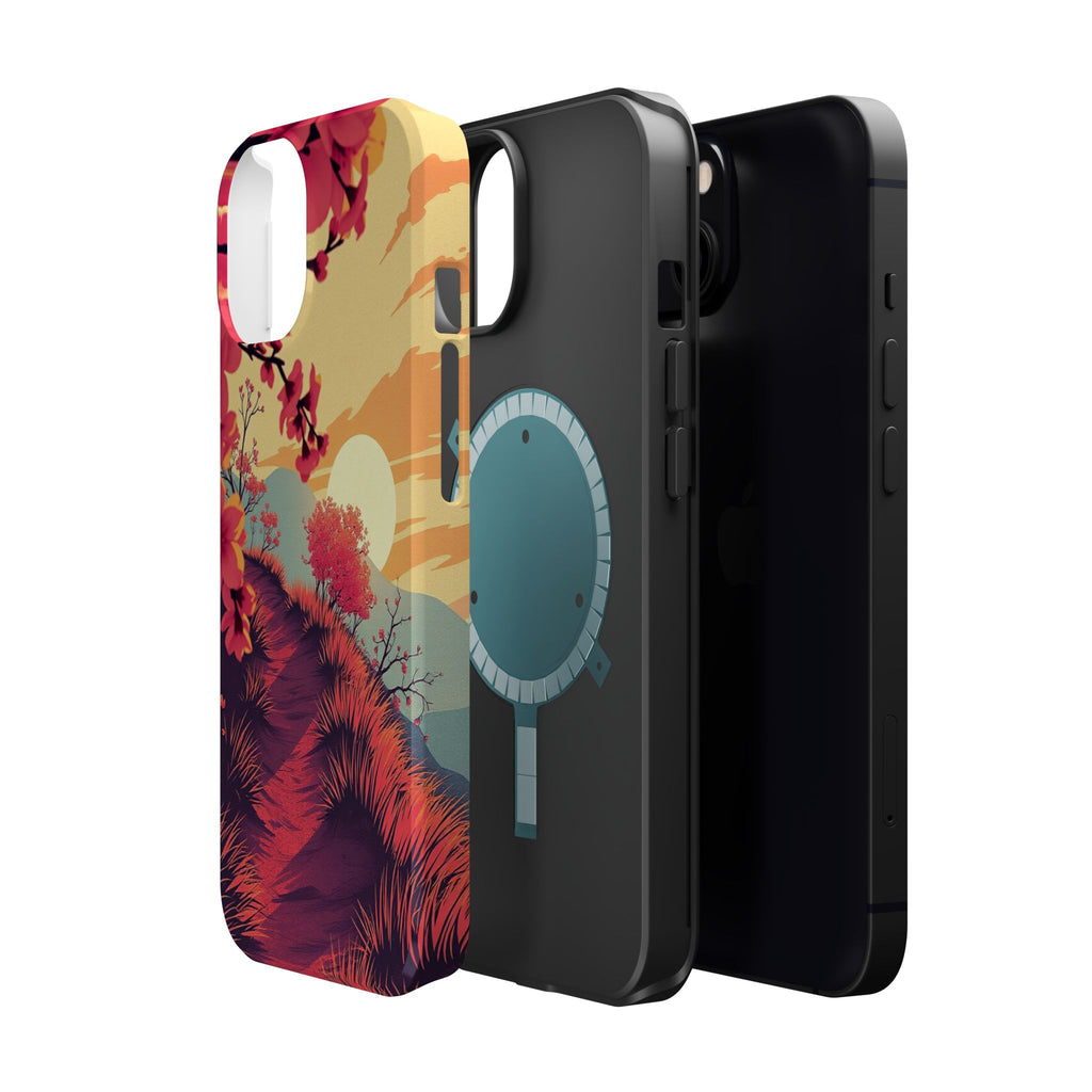 iPhone Sunset Amber And Peach Blossom Trail Soft iPhone 15 Finish · iPhone Case