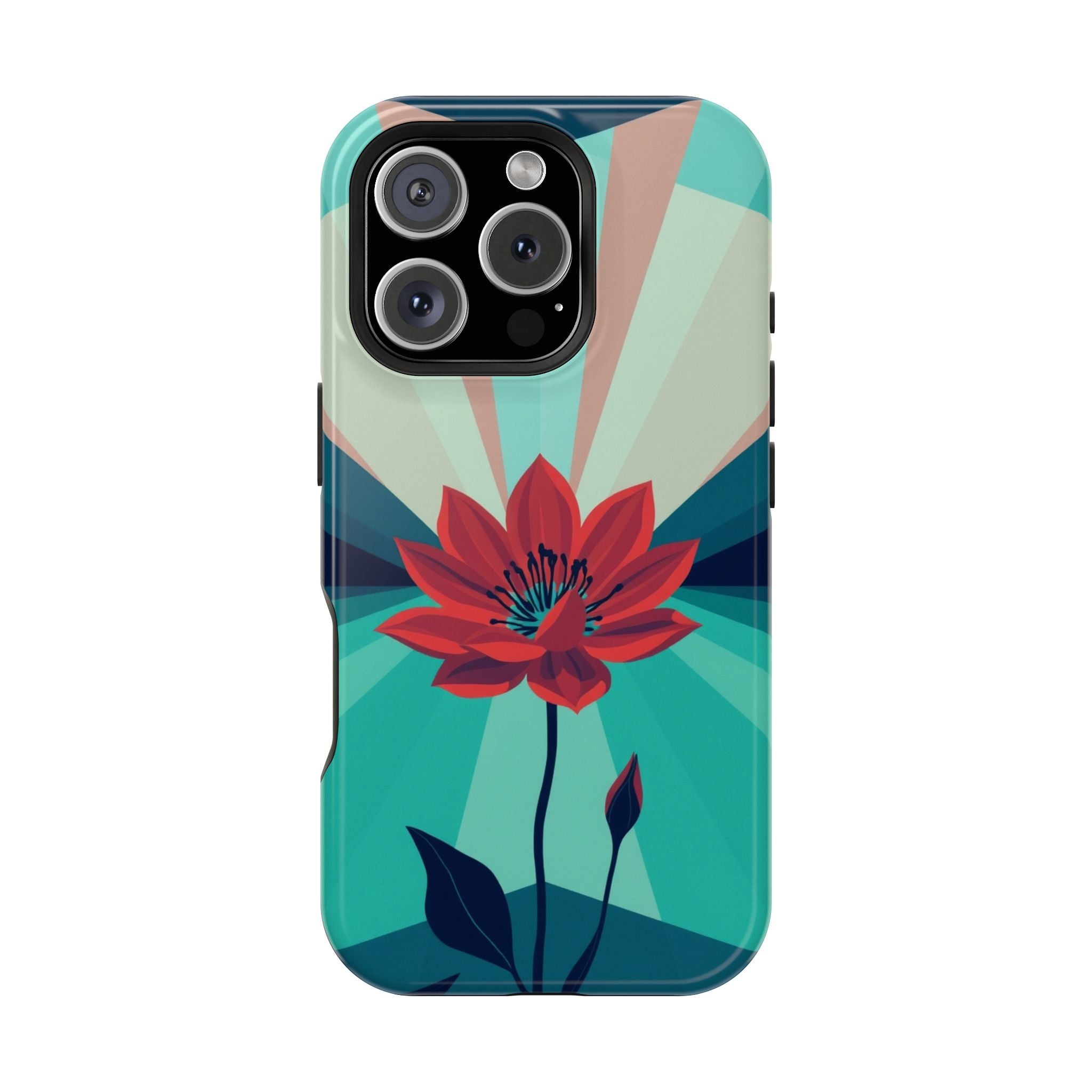 iPhone Teal And Coral Night Bloomer Slim Everyday Designer Case · iPhone Case