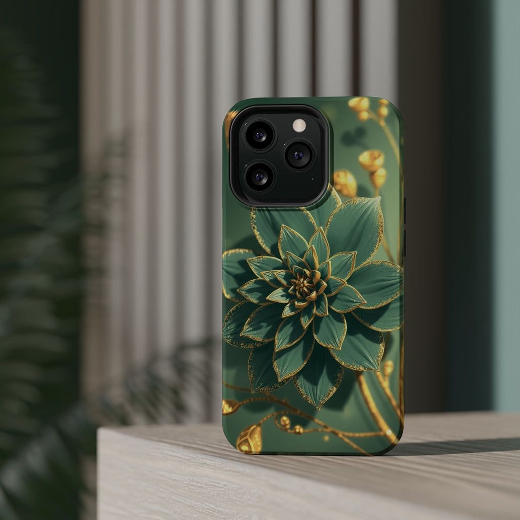 iPhone Floral Gold Foil Pixel Art -Bit Slim Everyday Designer Case · iPhone Case