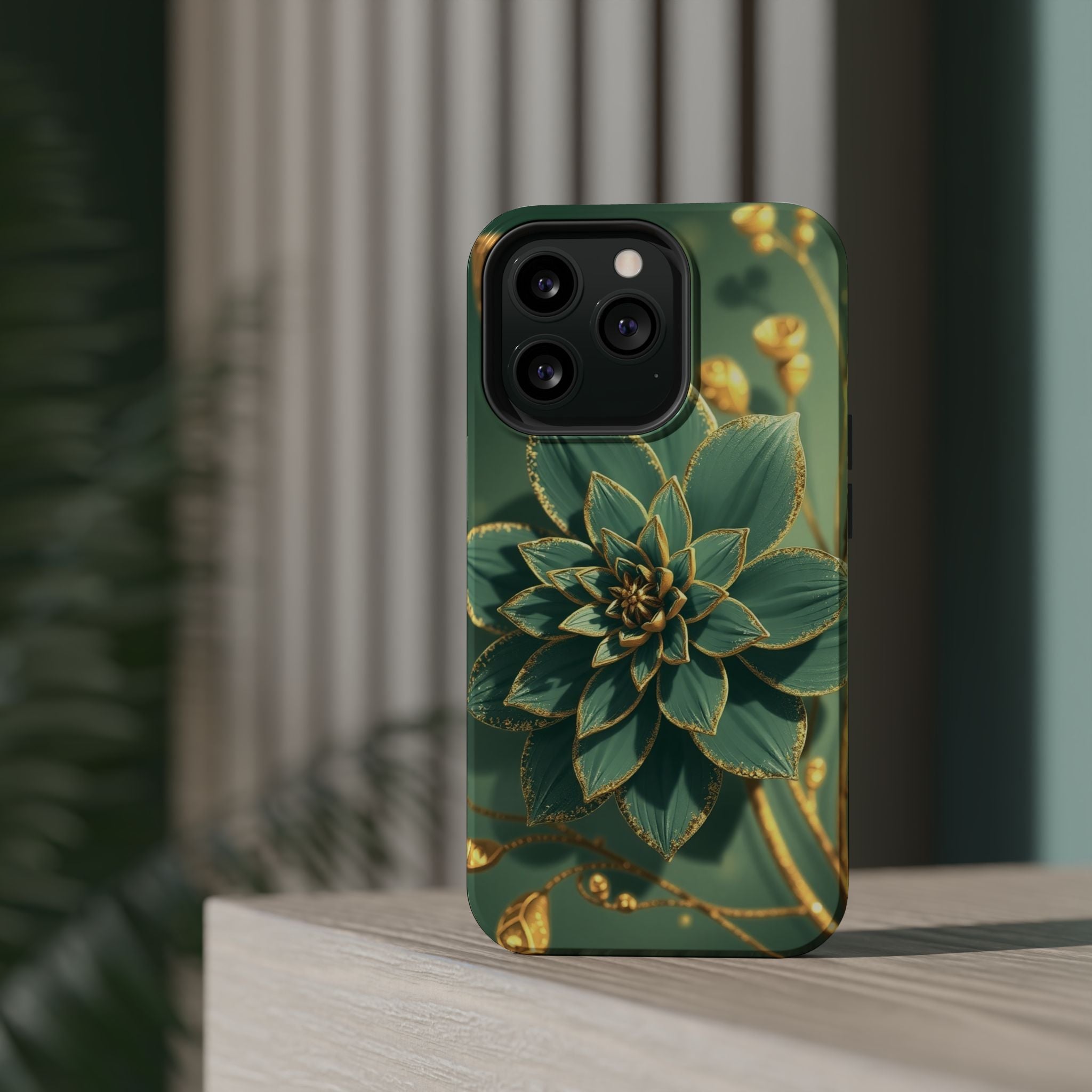 iPhone Floral Gold Foil Pixel Art -Bit Slim Everyday Designer Case · iPhone Case