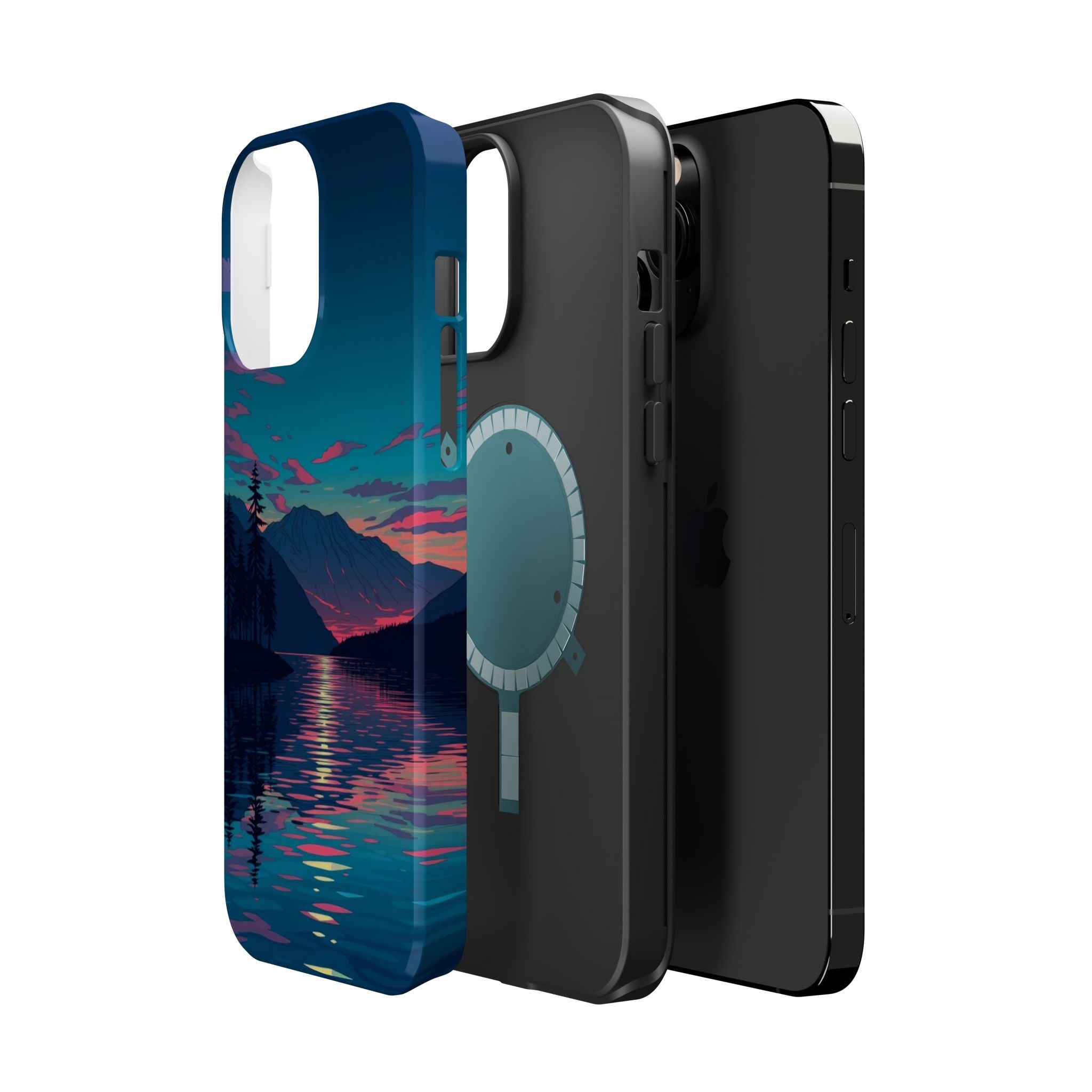 iPhone Vibrant Lake at Twilight Design Slim Everyday Designer Case · iPhone Case