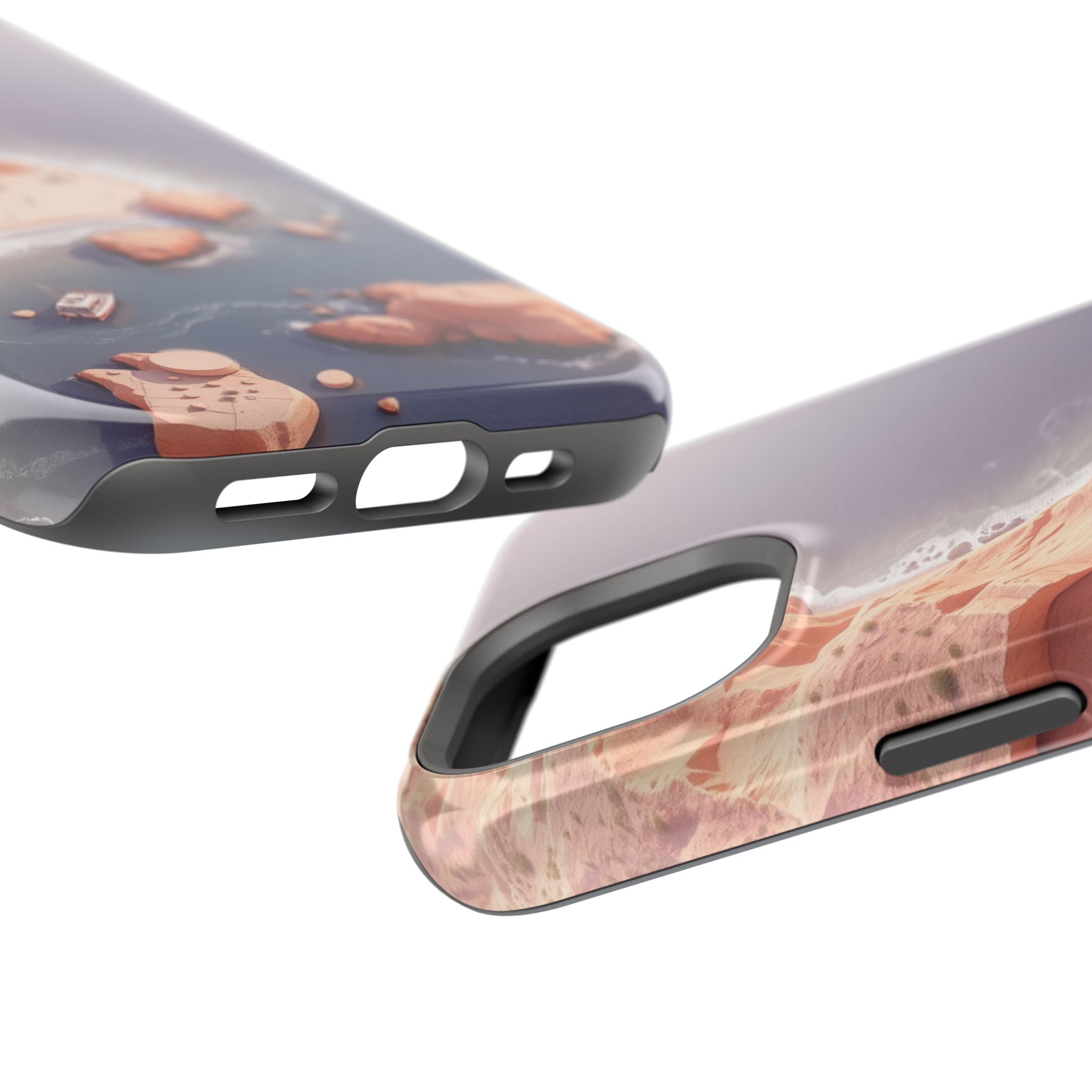 iPhone Rose Pink And Cream Shoreline Aerial Soft iPhone 17 Finish · iPhone Case