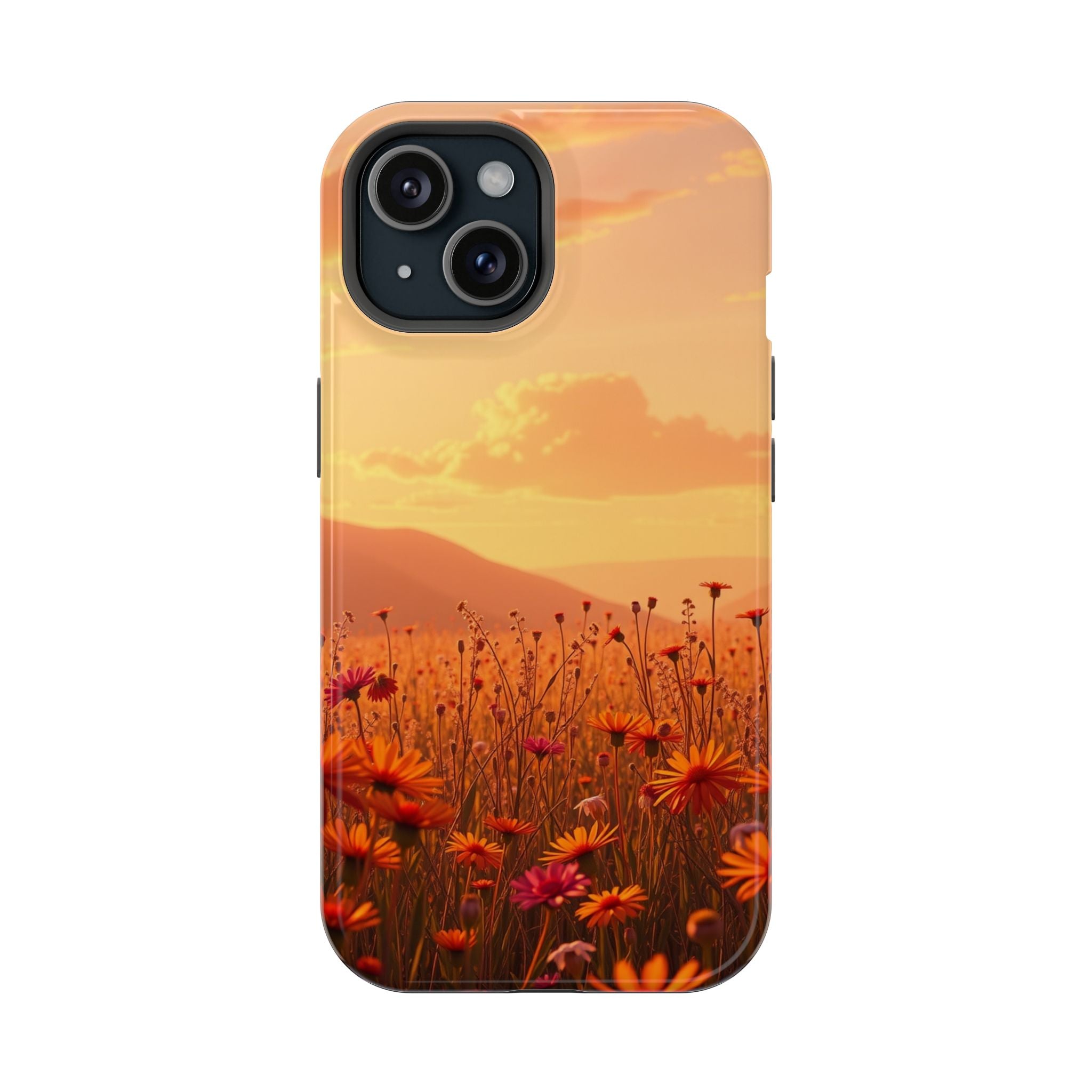 iPhone Sunset Amber And Peach Wildflower Field Soft iPhone Finish · iPhone Case