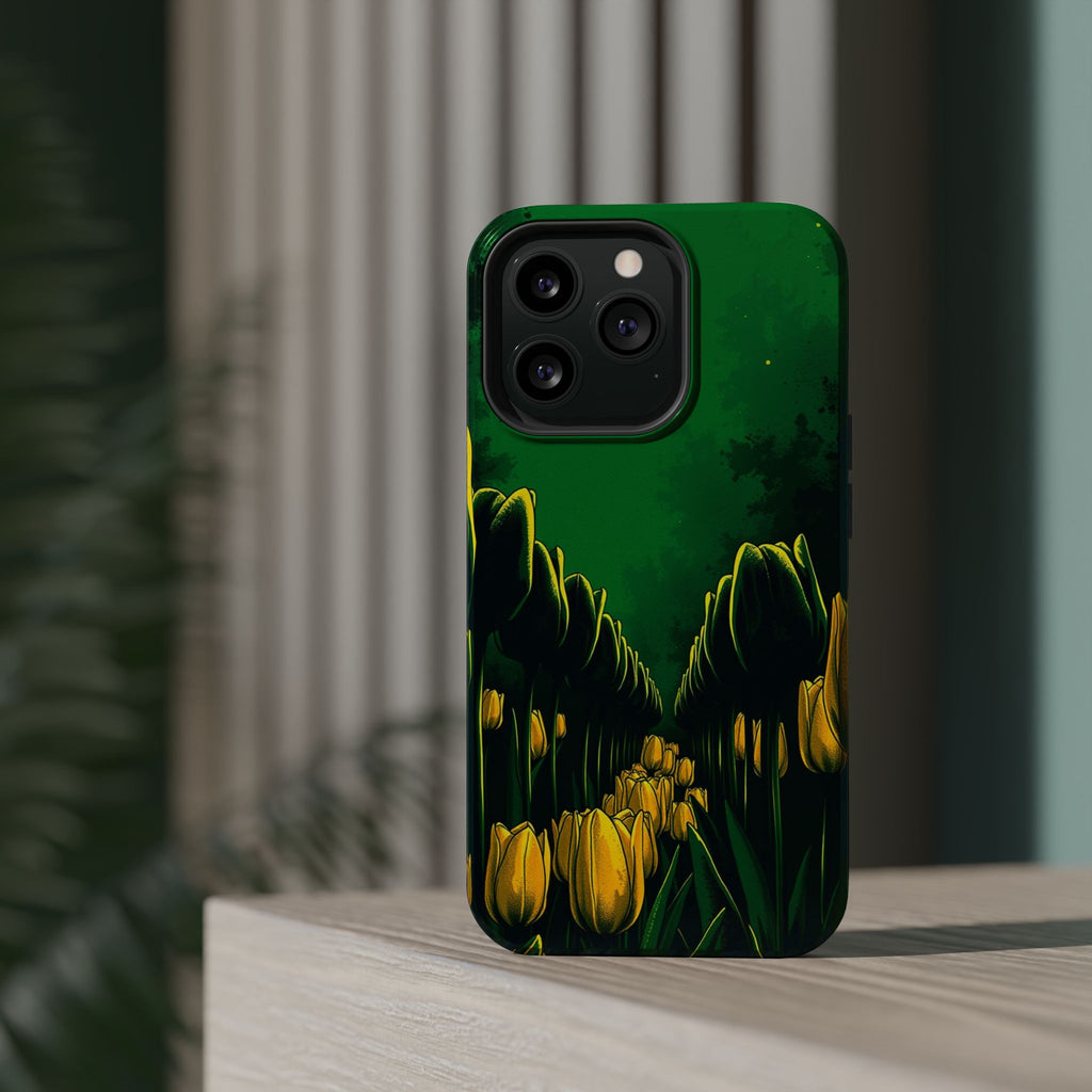 iPhone Tulip Row Emerald Green And Gold Slim Snap Case · iPhone Case
