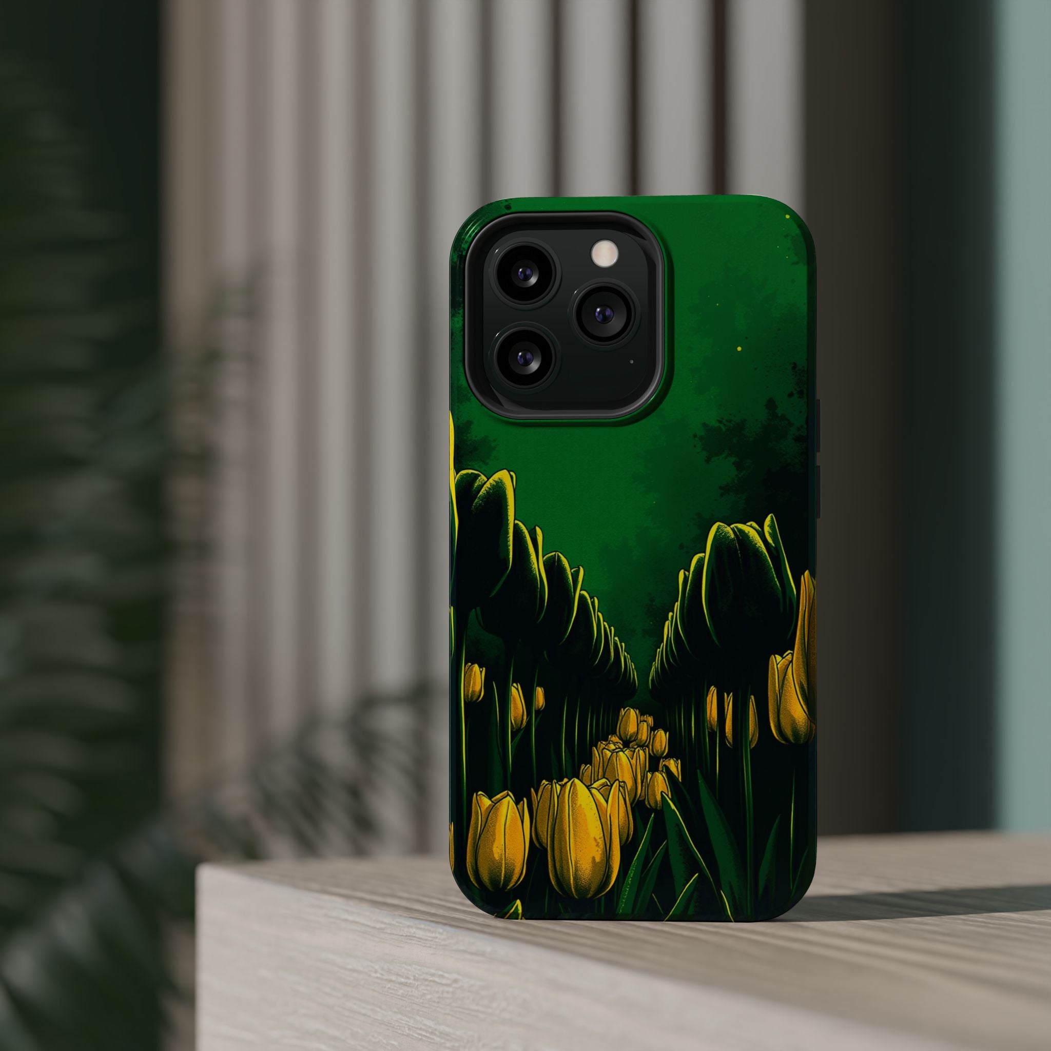 iPhone Tulip Row Emerald Green And Gold Slim Snap Case · iPhone Case