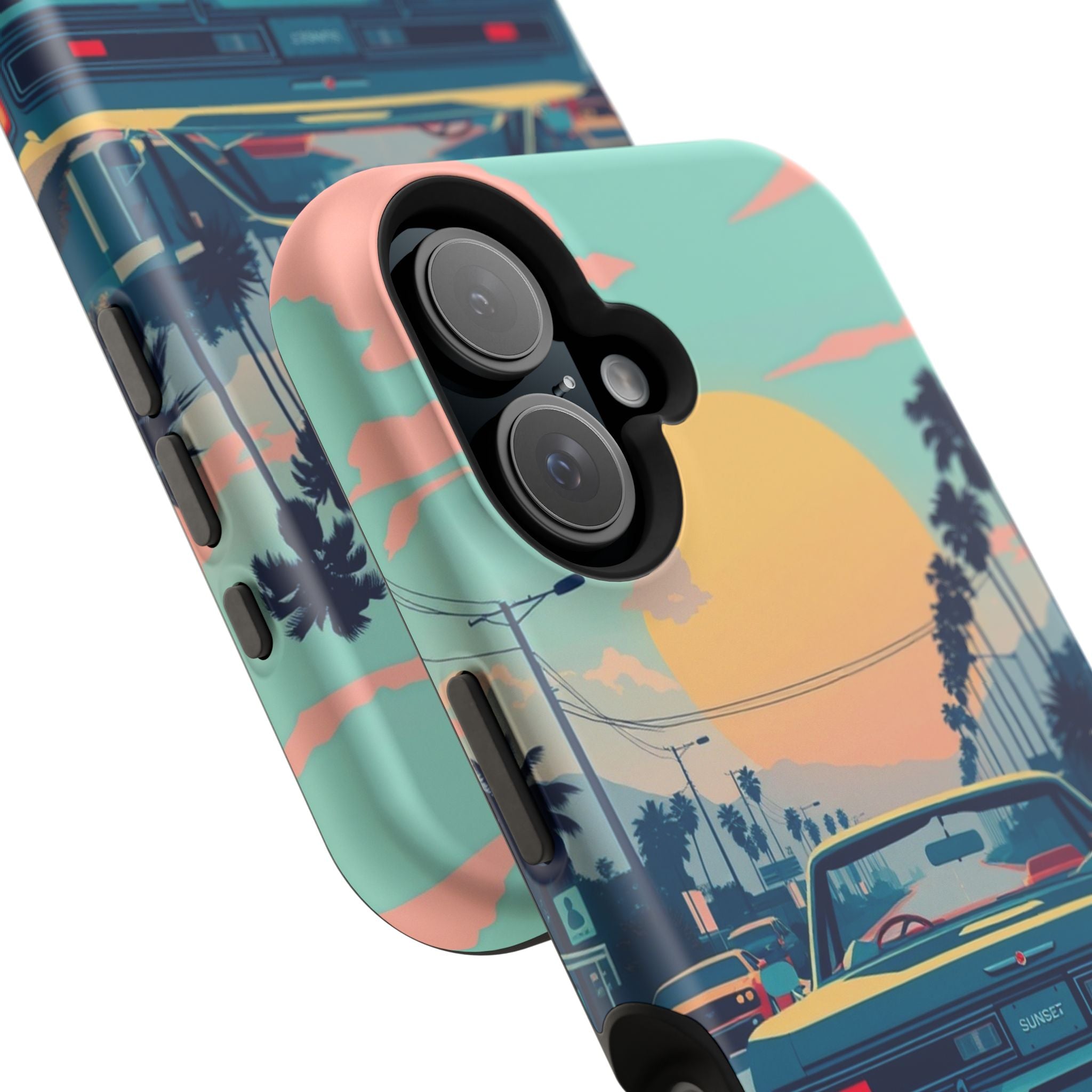 iPhone Sunset Drive 80s Pop Art Bold Slim Everyday Designer Case · iPhone Case
