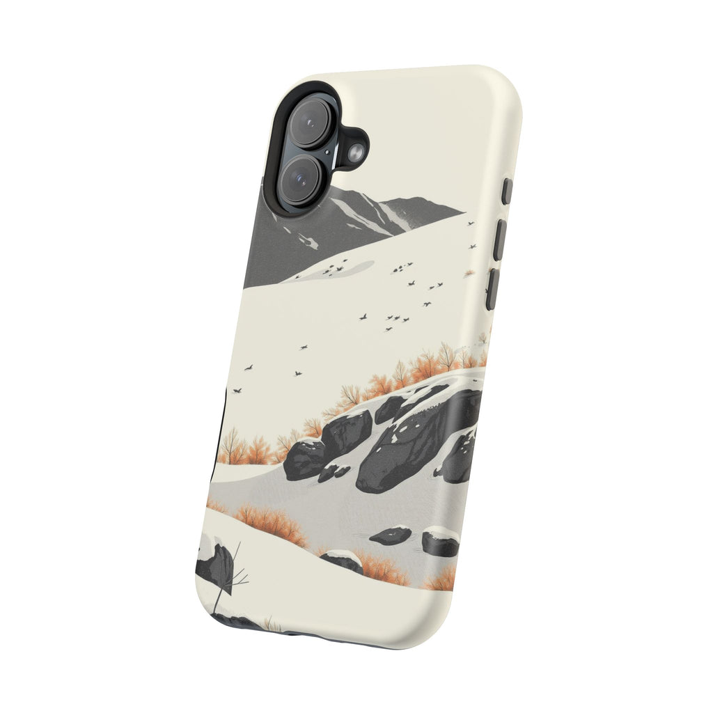iPhone Snow Field Risograph Print Bold Modern Everyday Snap Case · iPhone Case