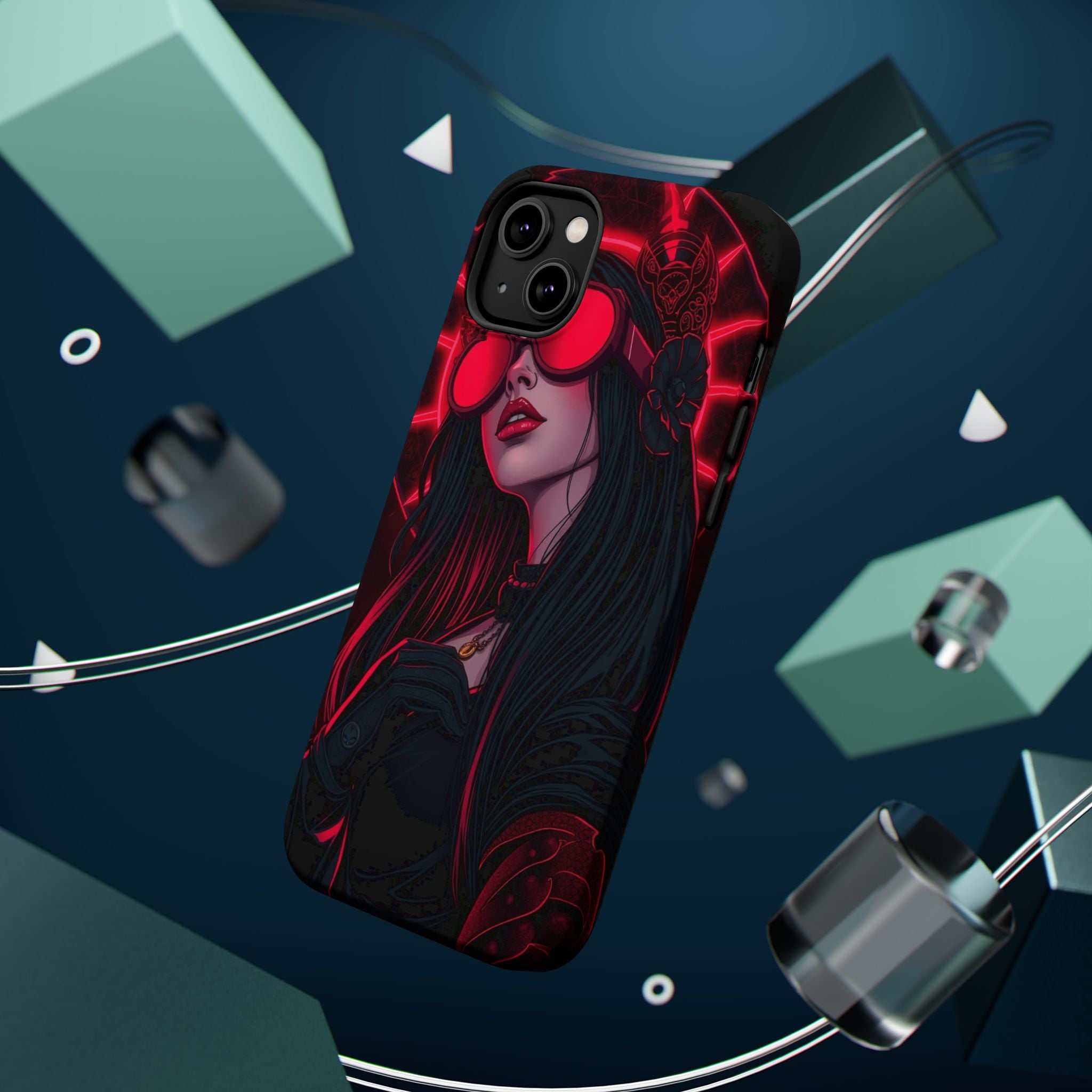 iPhone Black And Crimson Art Nouveau Female Slim Everyday Designer Case · iPhone