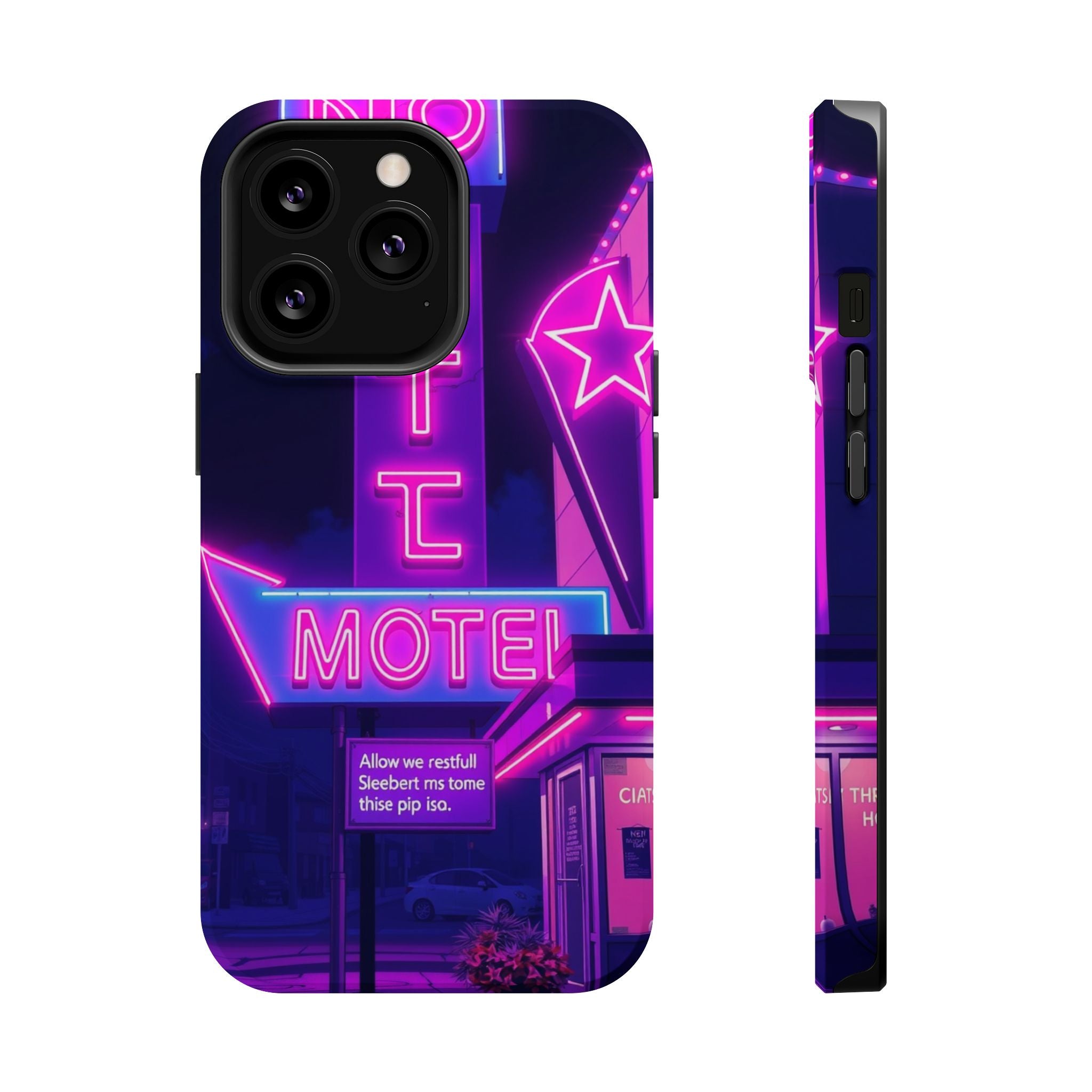 iPhone Neon Sign Motel Enchanted Art Slim Everyday Designer Case · iPhone Case