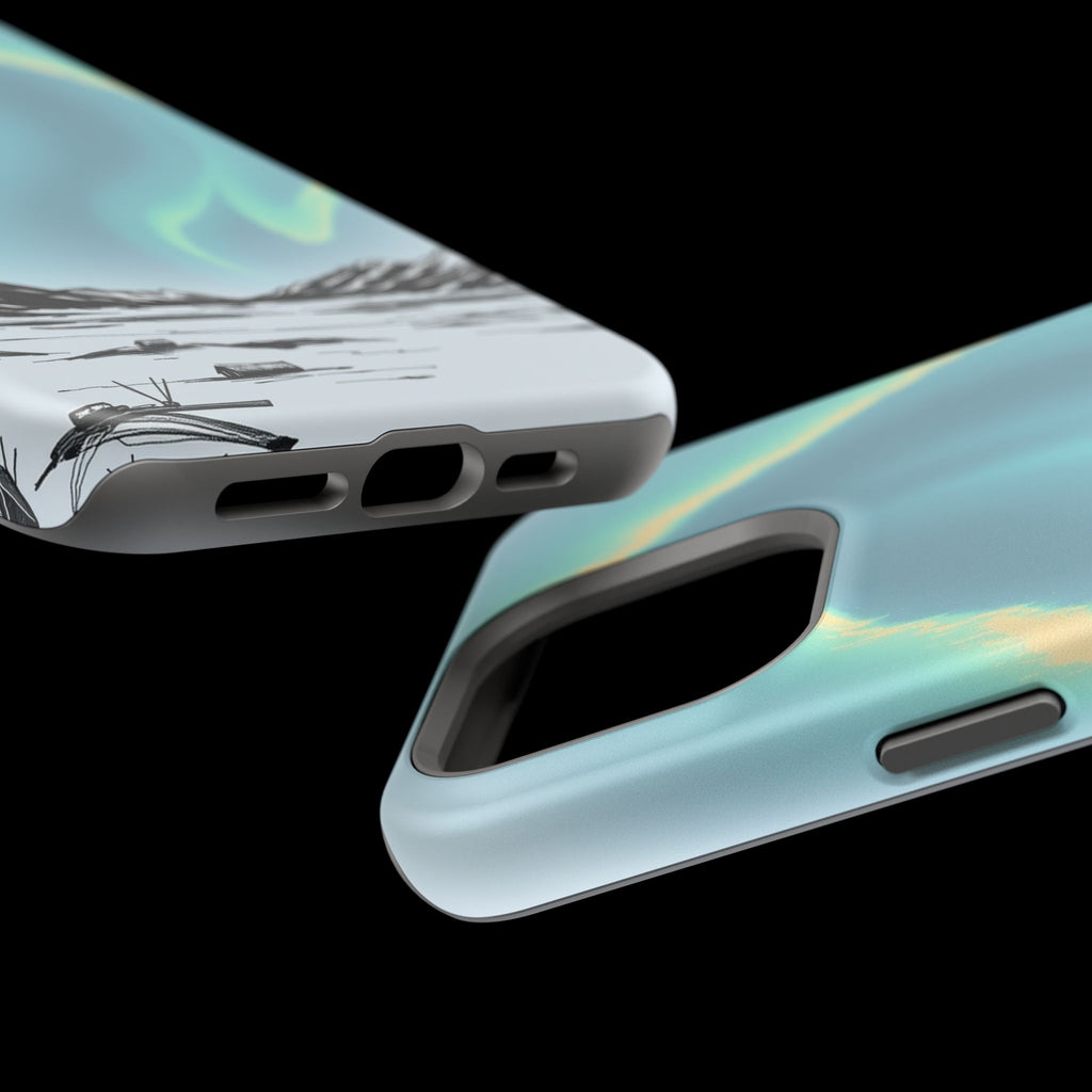 iPhone Charcoal And Copper Northern Lights Slim iPhone Everyday · iPhone Case