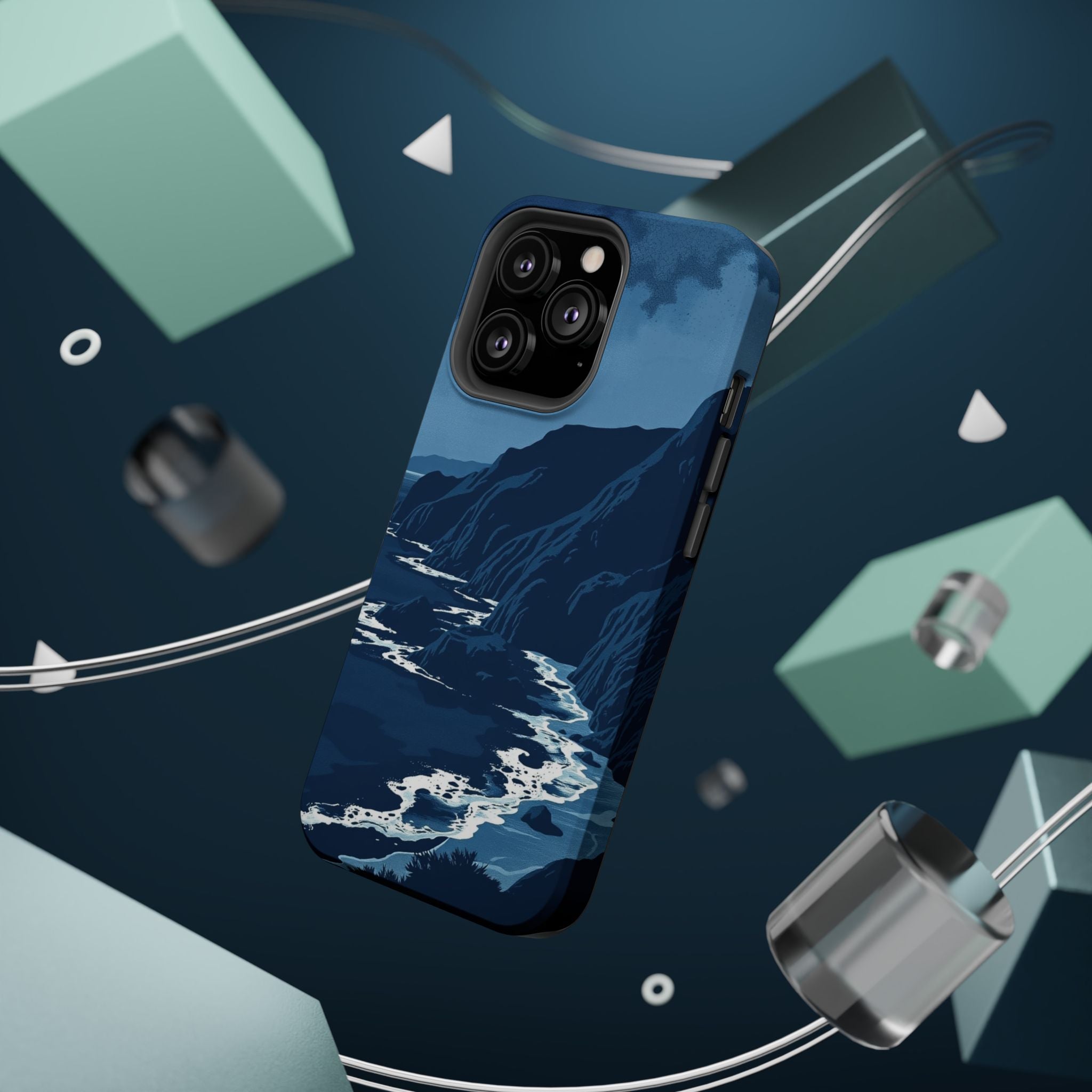 iPhone Midnight Blue And Silver Hibiscus Coast Carry Case Slim Snap Case · iPhon
