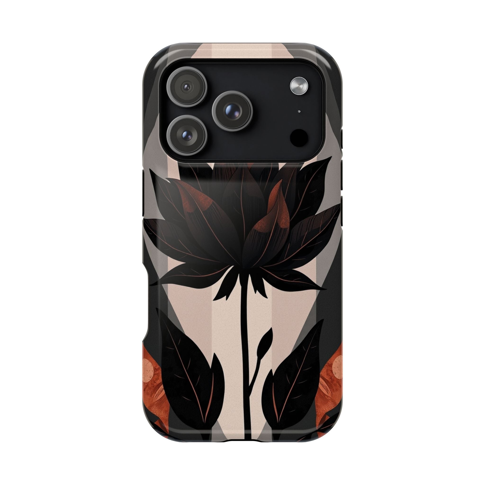 iPhone Charcoal And Copper Floral Silhouette Slim iPhone Everyday · iPhone Case