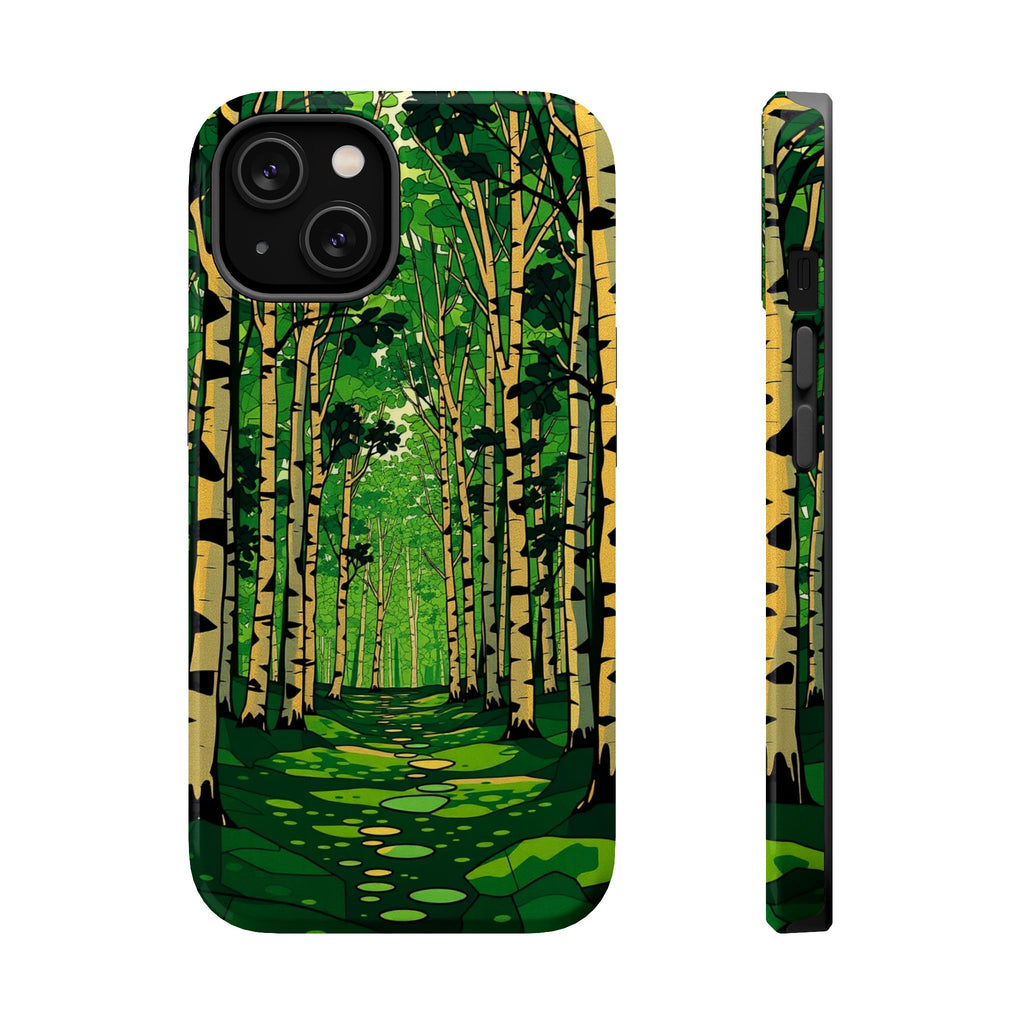 iPhone Emerald Green And Gold Birch Grove Slim iPhone Everyday Designer · iPhone