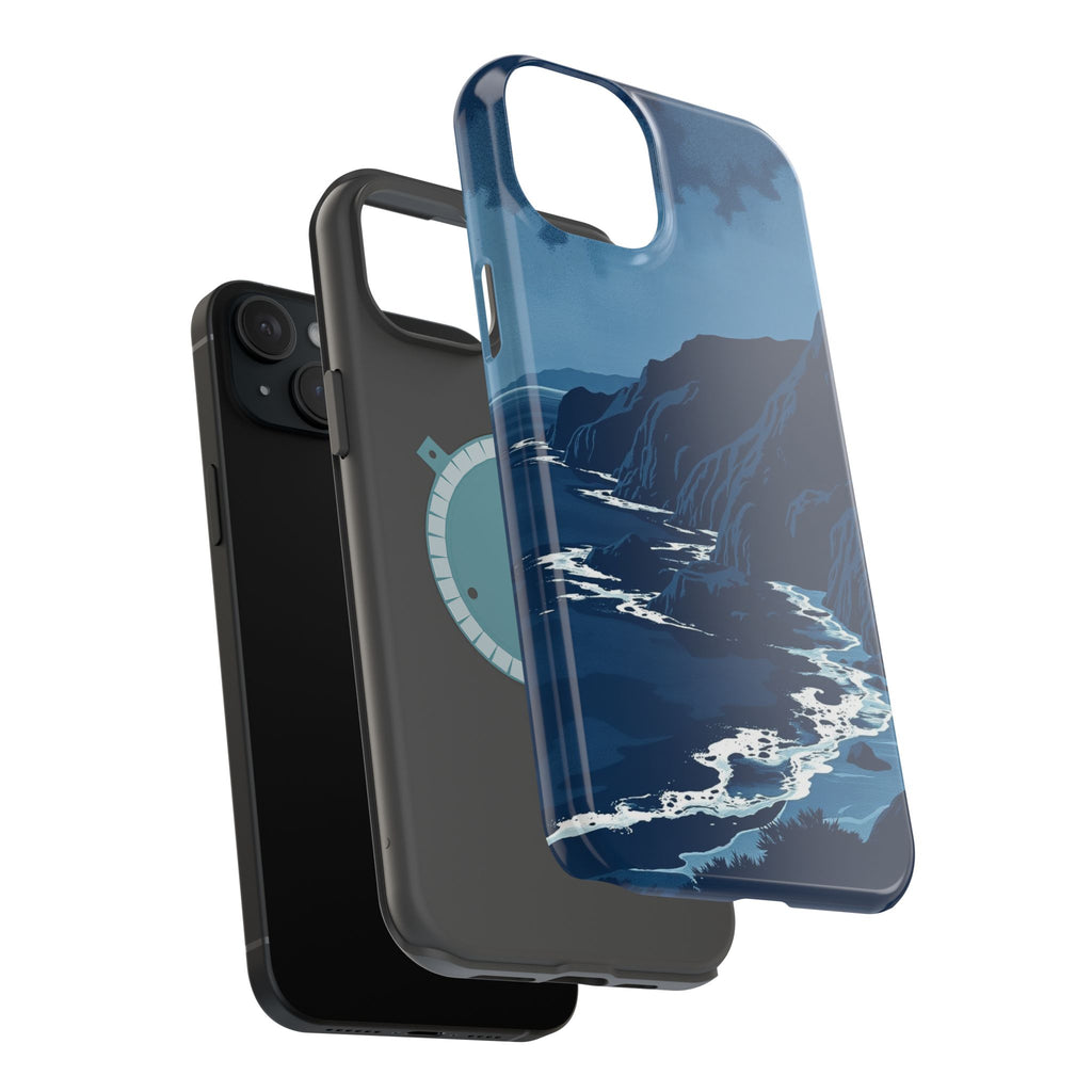 iPhone Midnight Blue And Silver Hibiscus Coast Carry Case Slim Snap Case · iPhon