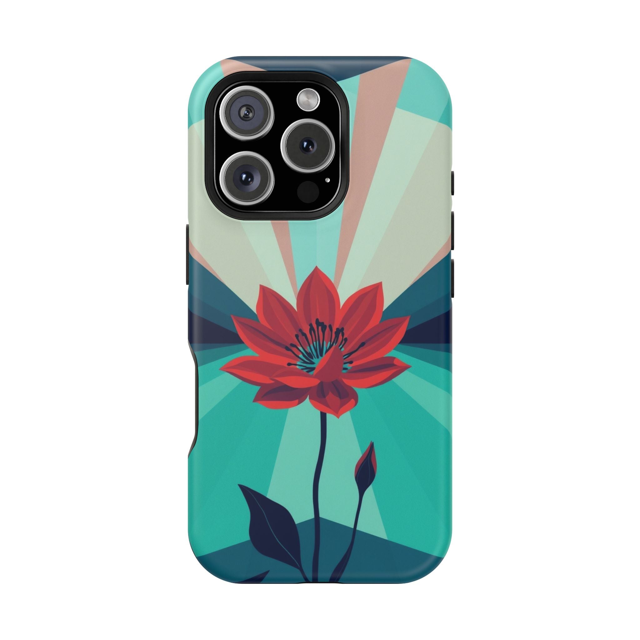 iPhone Teal And Coral Night Bloomer Slim Everyday Designer Case · iPhone Case