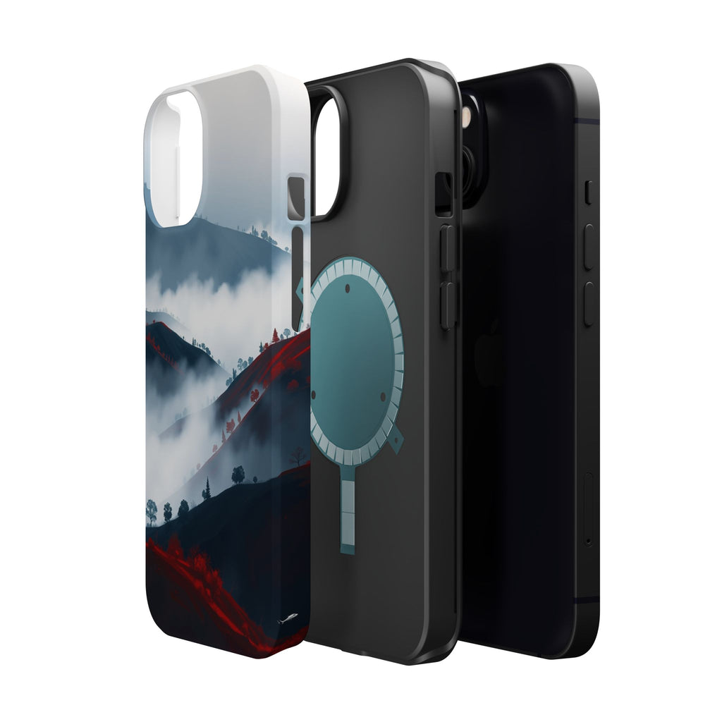 iPhone Black And Crimson Fog Rolling Over Hills Soft iPhone Finish · iPhone Case