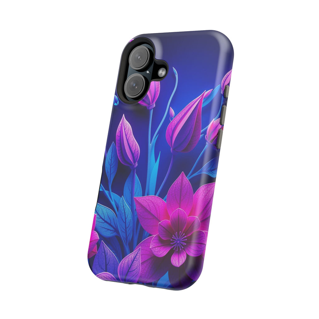 iPhone Neon Floral Paper Cut Art Bold Modern Everyday Snap Case · iPhone Case