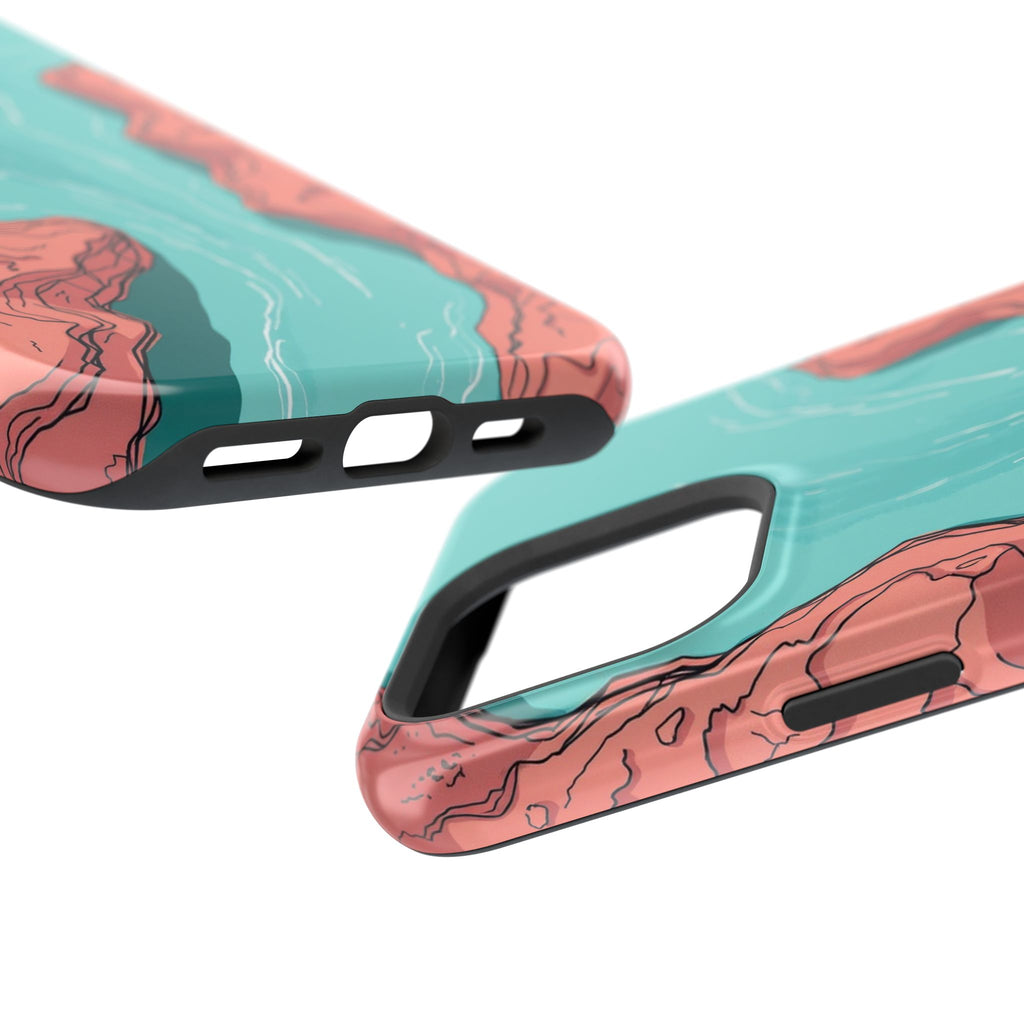 iPhone Teal And Coral River Delta Aerial Slim Everyday iPhone Designer · iPhone