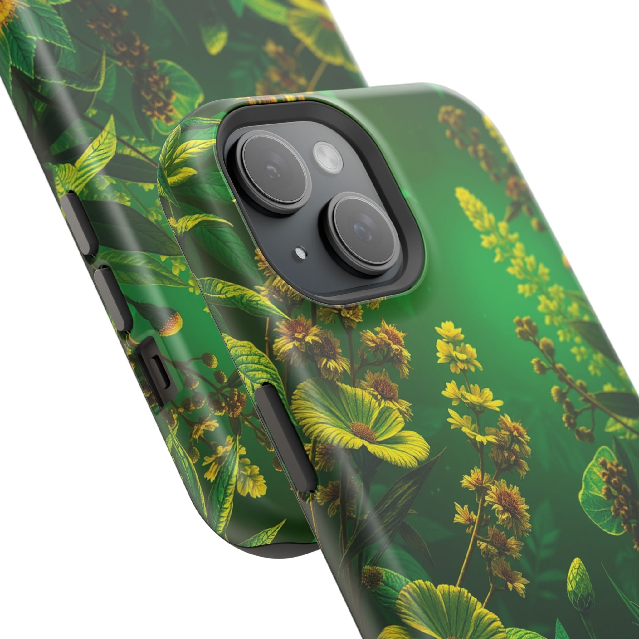 iPhone Emerald Green And Gold Vintage Botanicals Print Slim Snap Case · iPhone C
