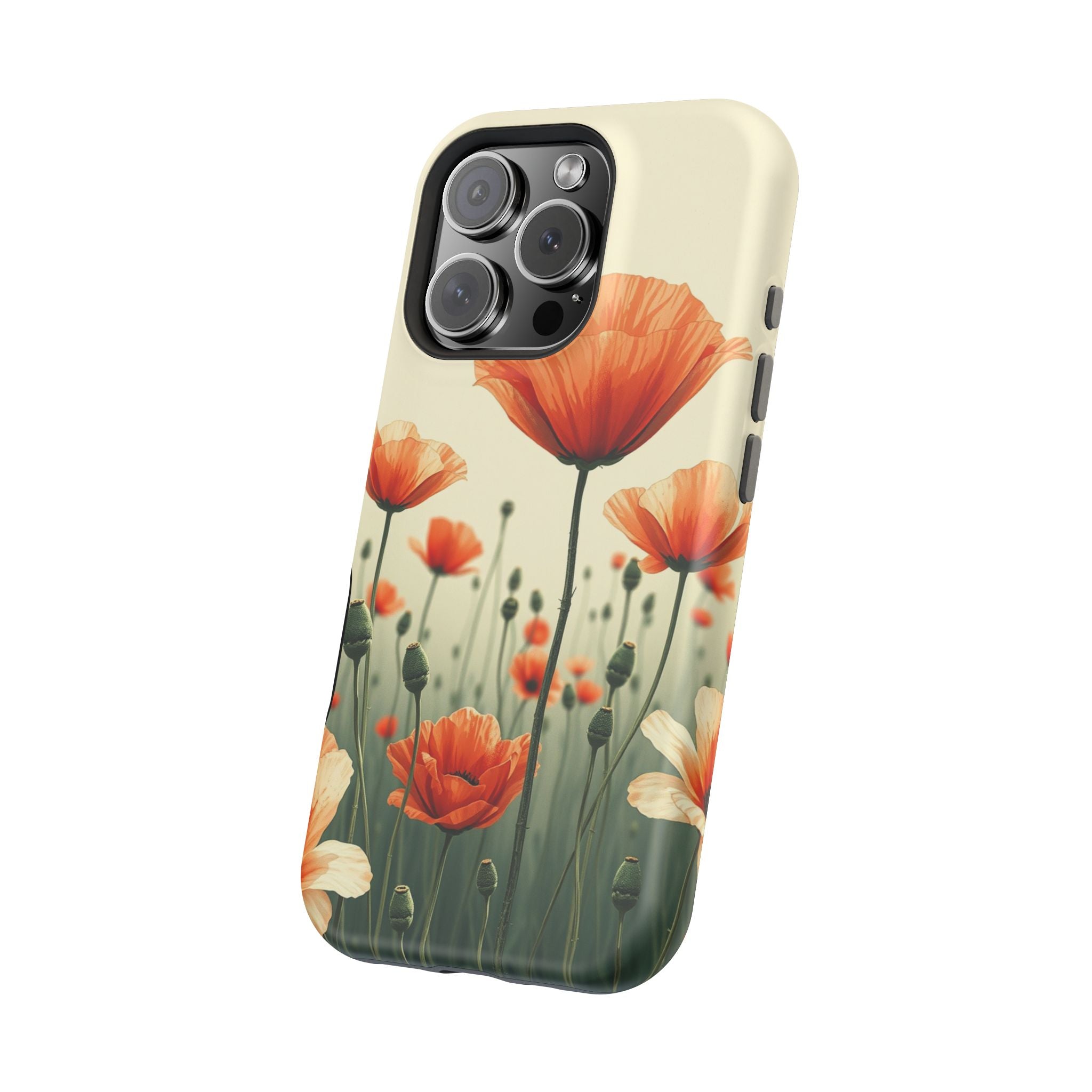iPhone Sage And Ivory Poppy Field Bold Modern Everyday Snap Case · iPhone Case