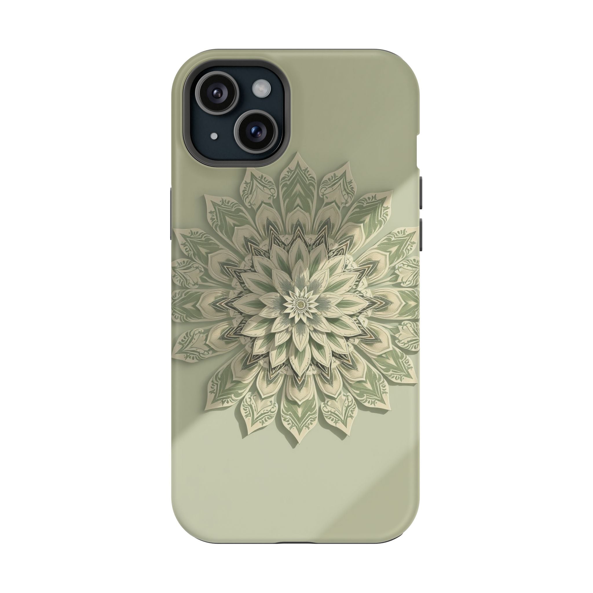 iPhone Sage And Ivory Floral Mandala Slim Everyday Designer Case · iPhone Case