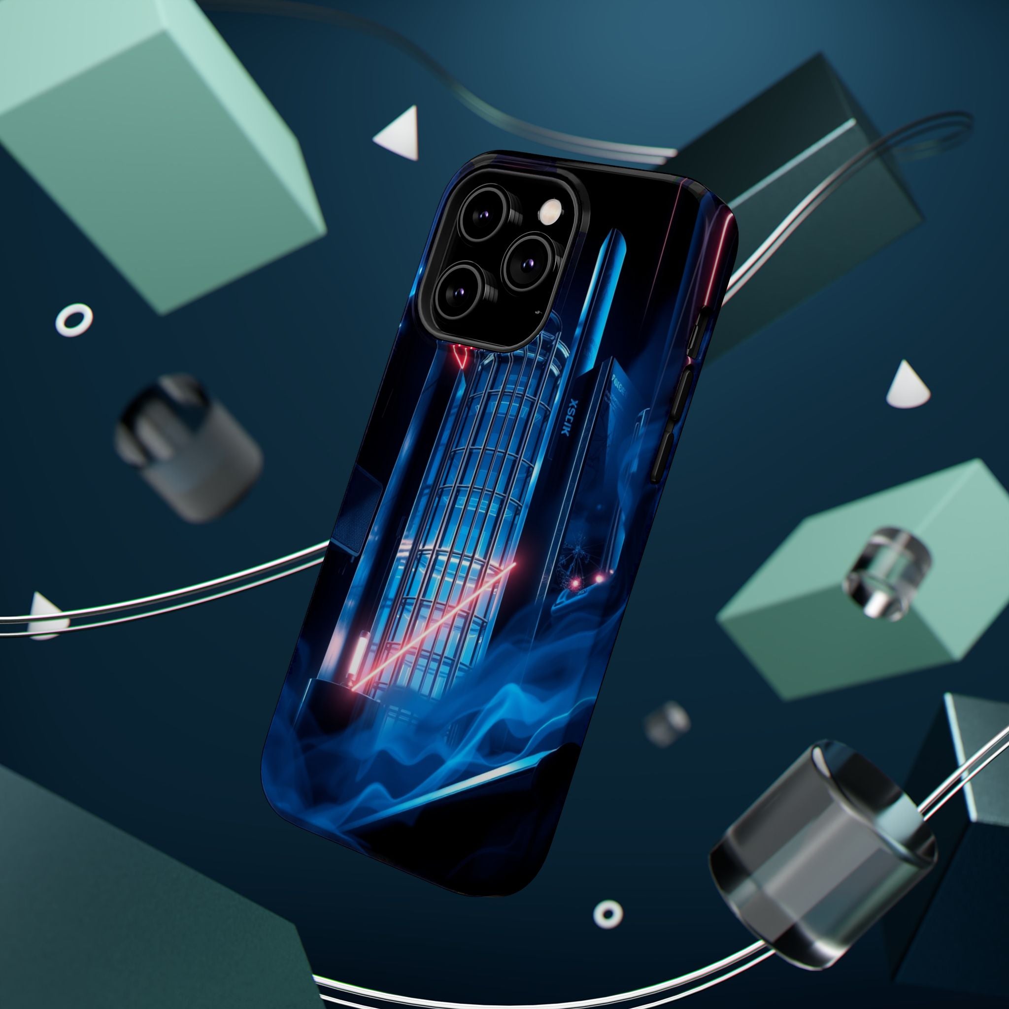 iPhone Midnight Blue And Silver Bauhaus Composition Slim Snap Case · iPhone Case