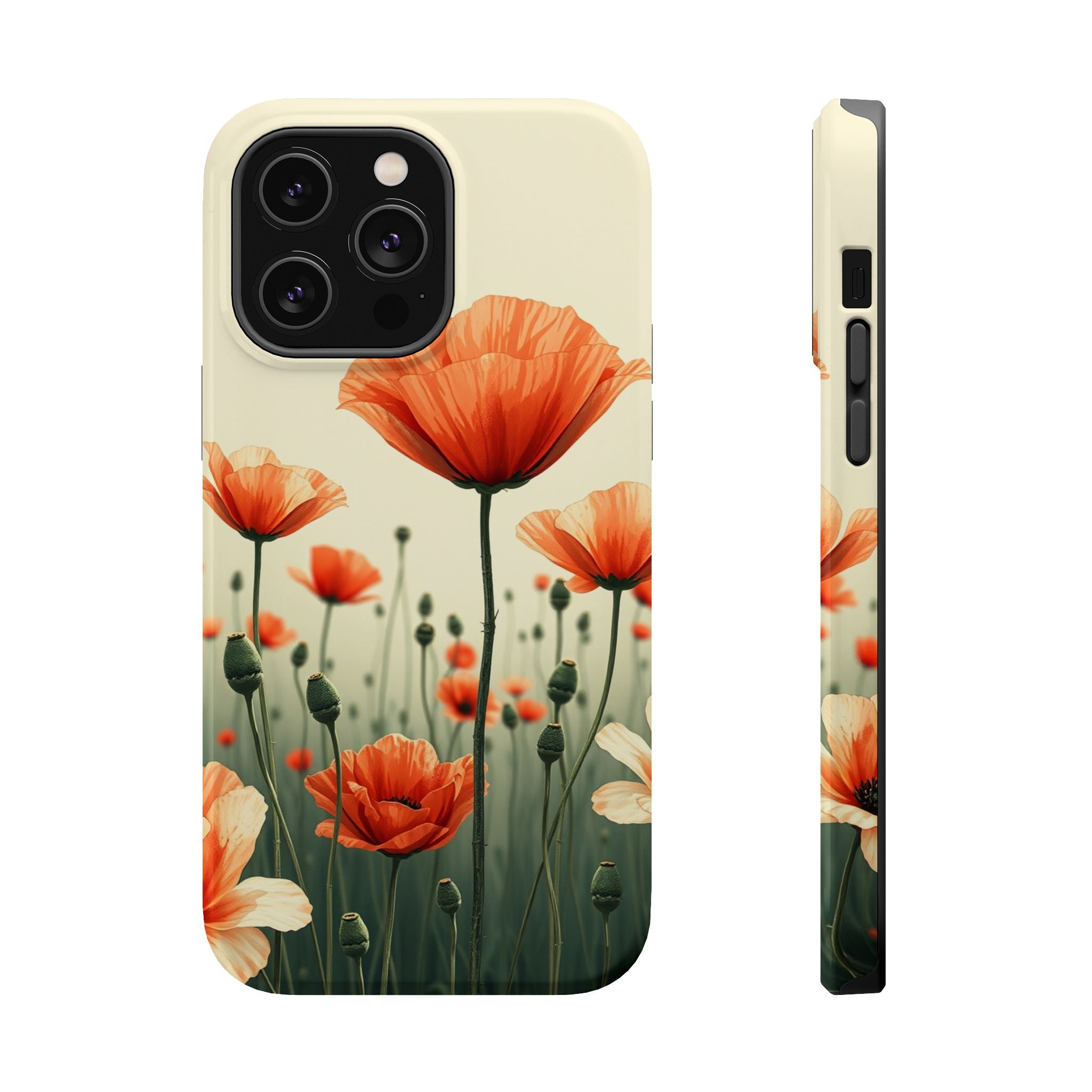 iPhone Sage And Ivory Poppy Field Bold Modern Everyday Snap Case · iPhone Case