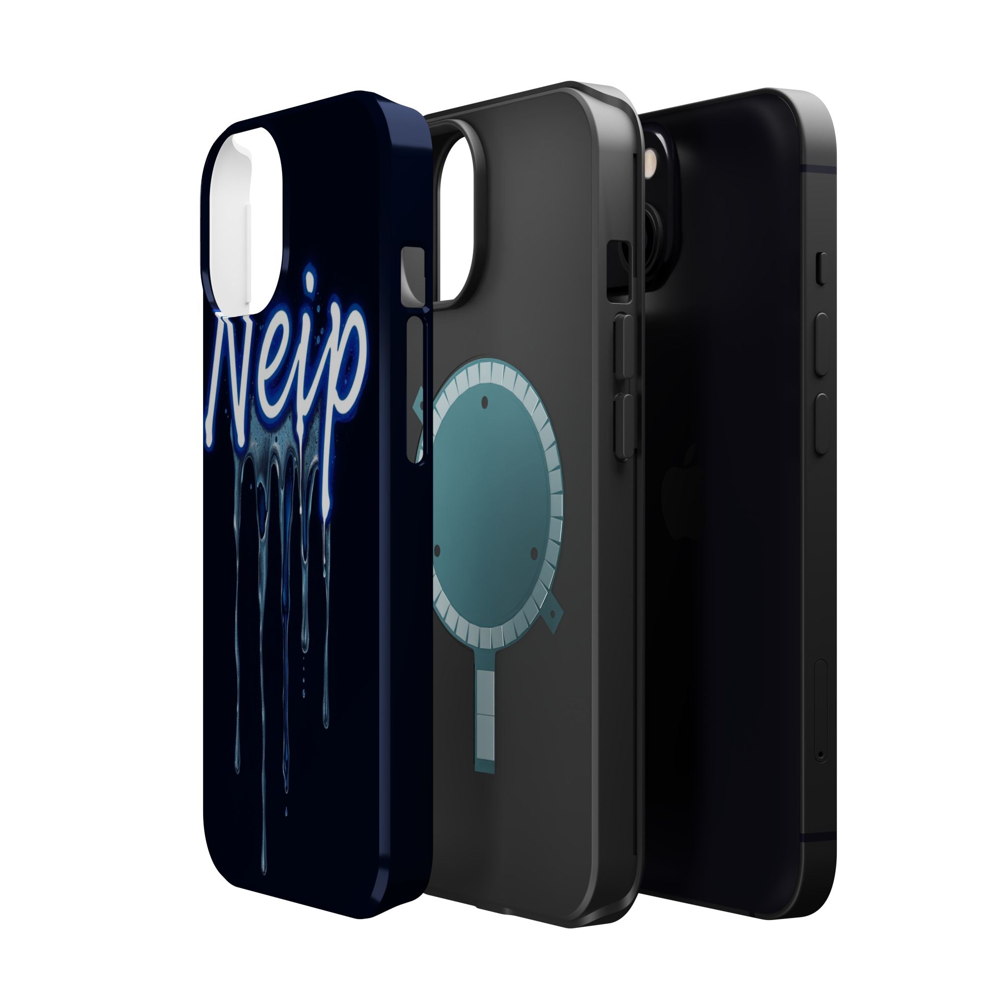 iPhone Midnight Blue And Silver Neon Drip Slim iPhone Everyday Designer · iPhone