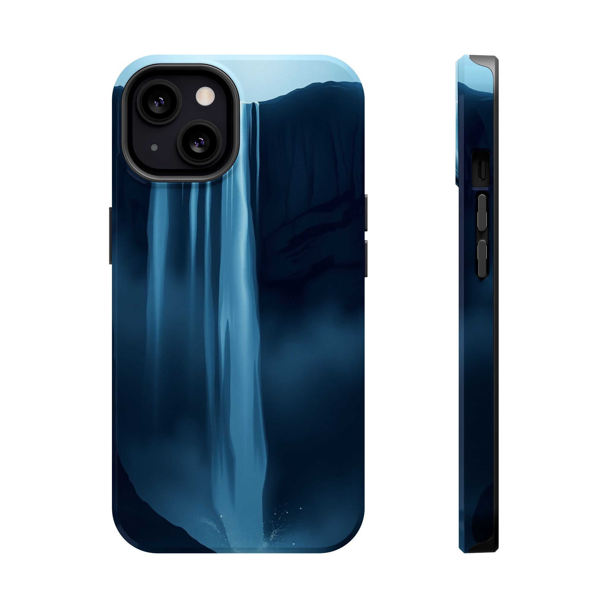 iPhone Midnight Blue And Silver Waterfall Mist Soft iPhone Finish · iPhone Case