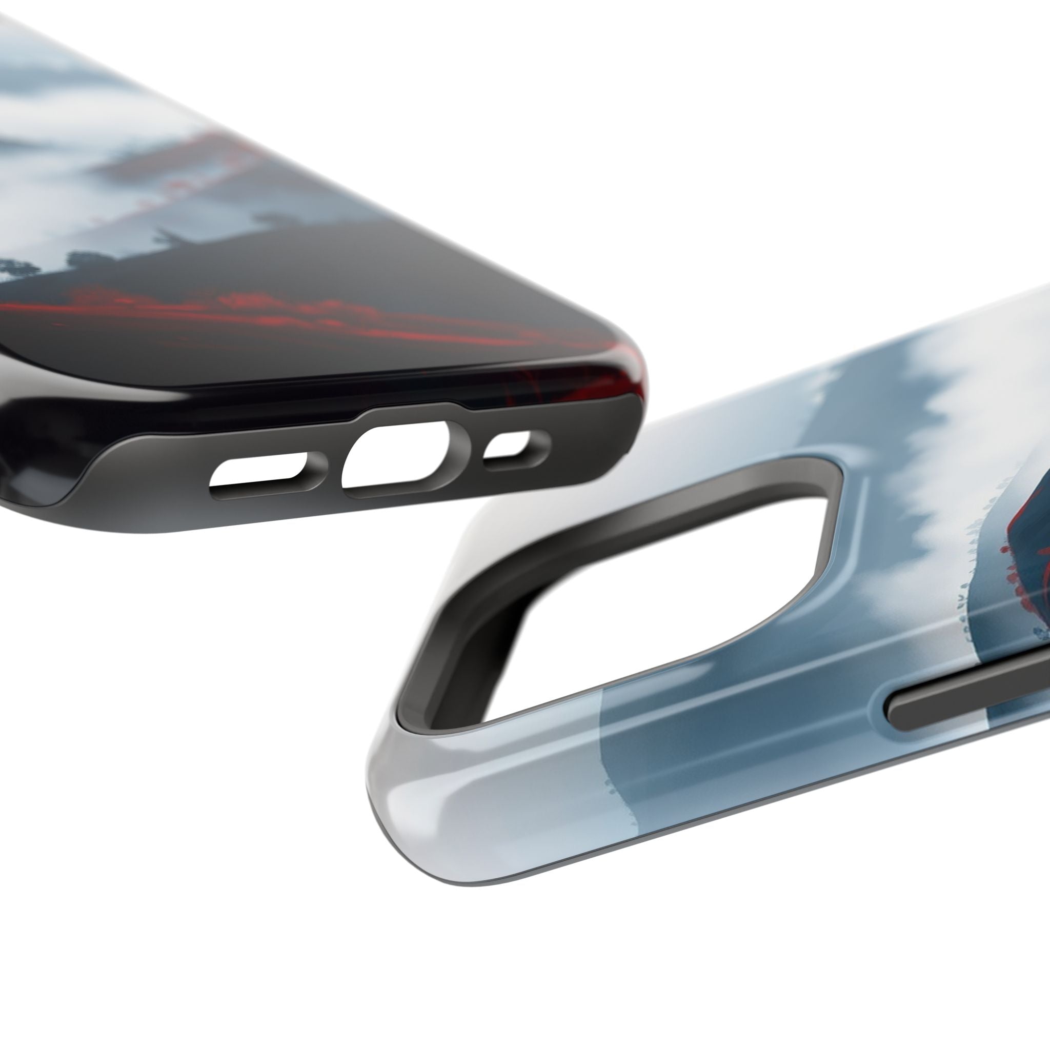 iPhone Black And Crimson Fog Rolling Over Hills Soft iPhone Finish · iPhone Case