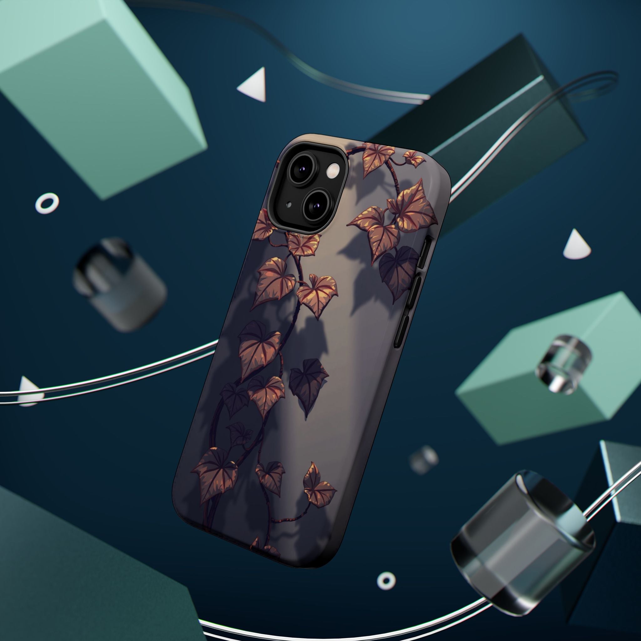 iPhone Charcoal And Copper Art Nouveau Vine Soft iPhone 13 Finish · iPhone Case