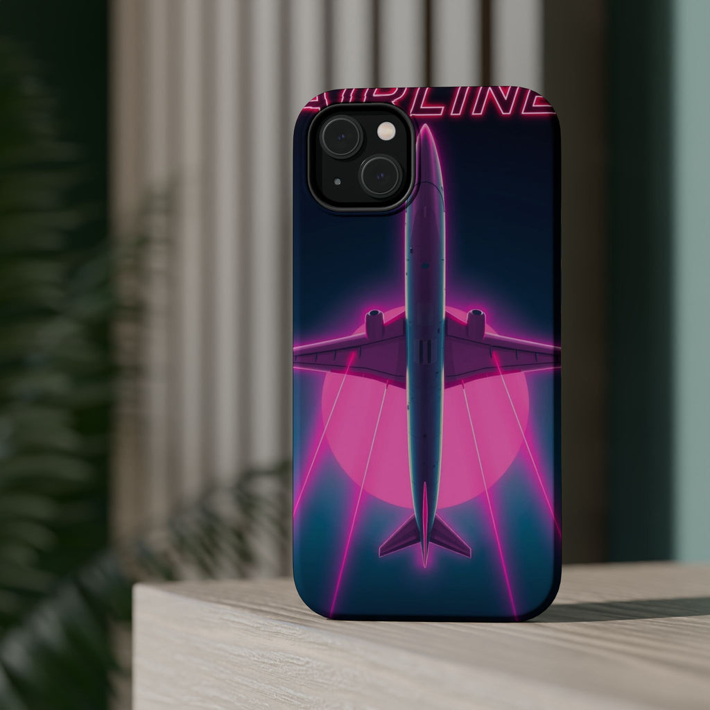 iPhone Cyan And Magenta Retro Airline Poster Slim Everyday Designer Case · iPhon