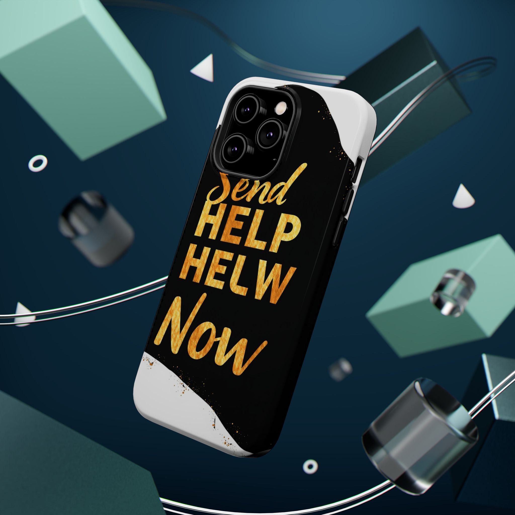 iPhone Send Help Now Enchanted Art Bold Modern Everyday Snap Case · iPhone Case