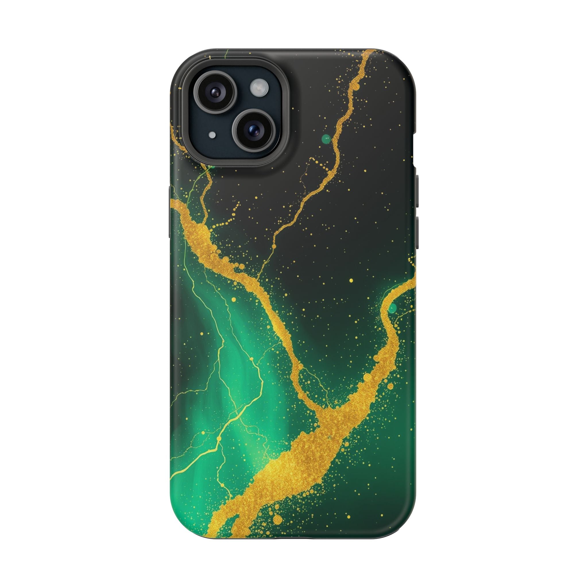 iPhone Emerald Green And Gold Petal Storm Slim iPhone Everyday Designer · iPhone