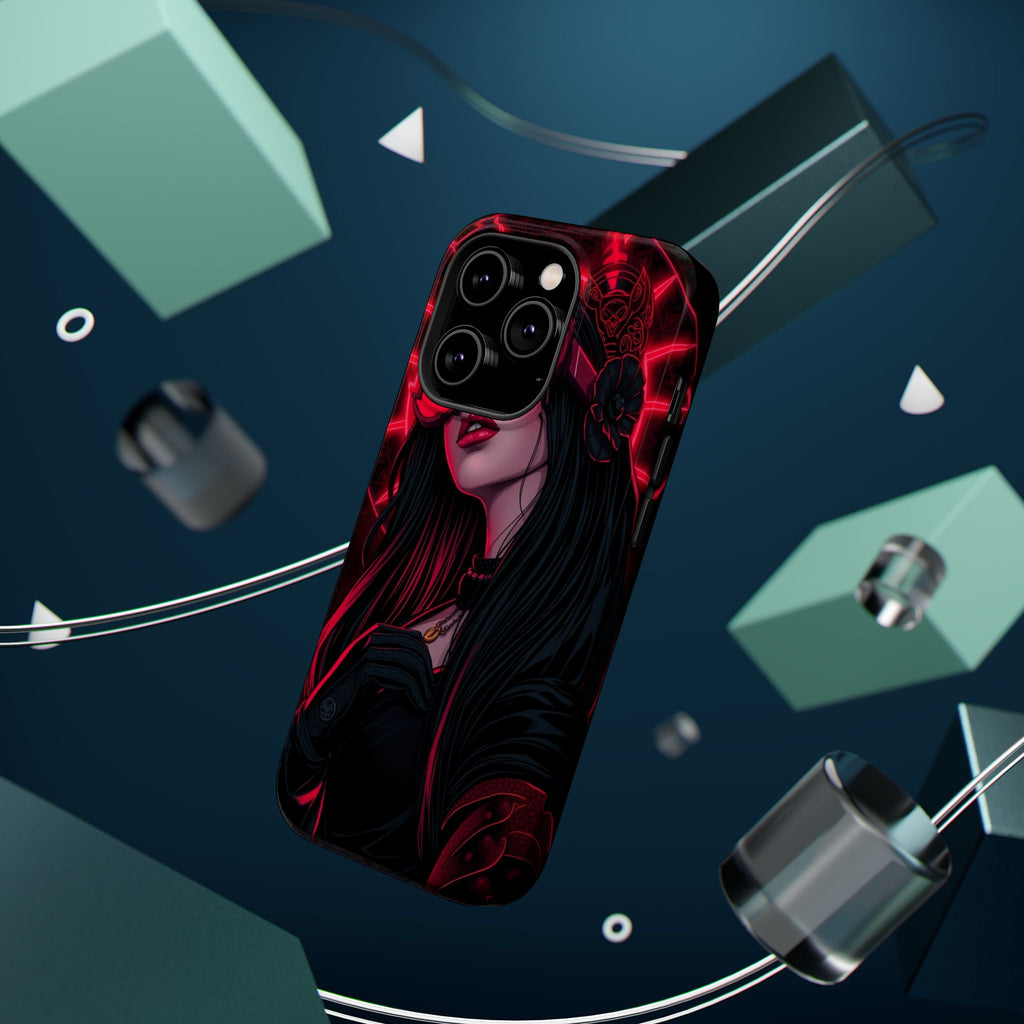 iPhone Black And Crimson Art Nouveau Female Slim Everyday Designer Case · iPhone