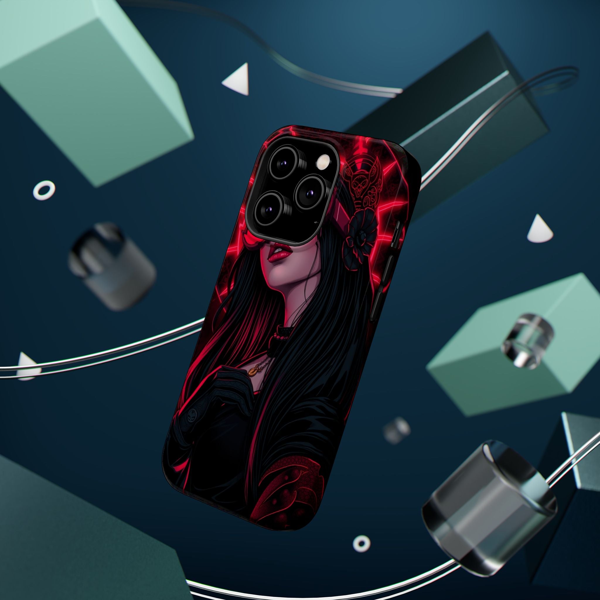 iPhone Black And Crimson Art Nouveau Female Slim Everyday Designer Case · iPhone