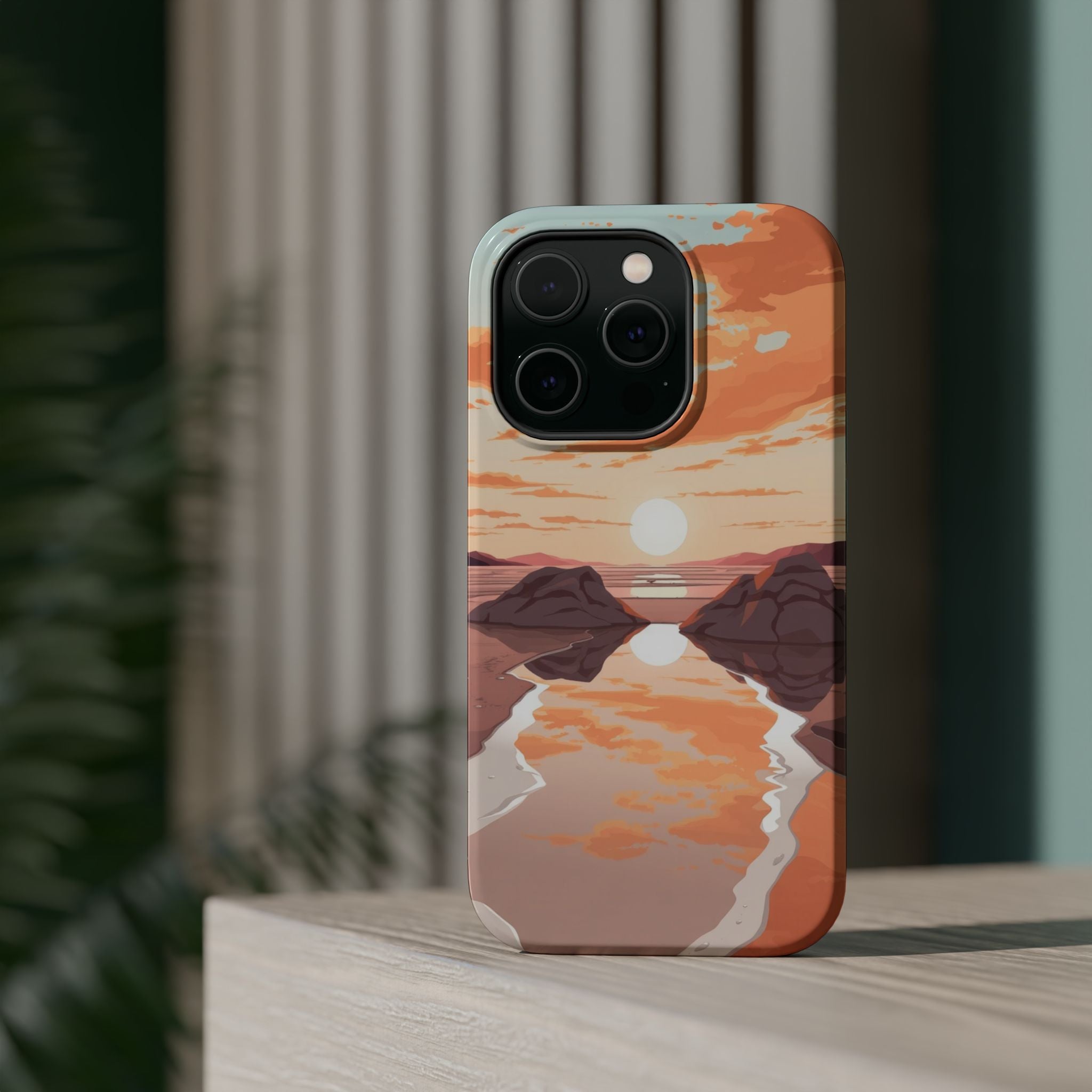 iPhone Sunset Amber And Peach Salt Flat Mirror Soft iPhone Finish · iPhone Case