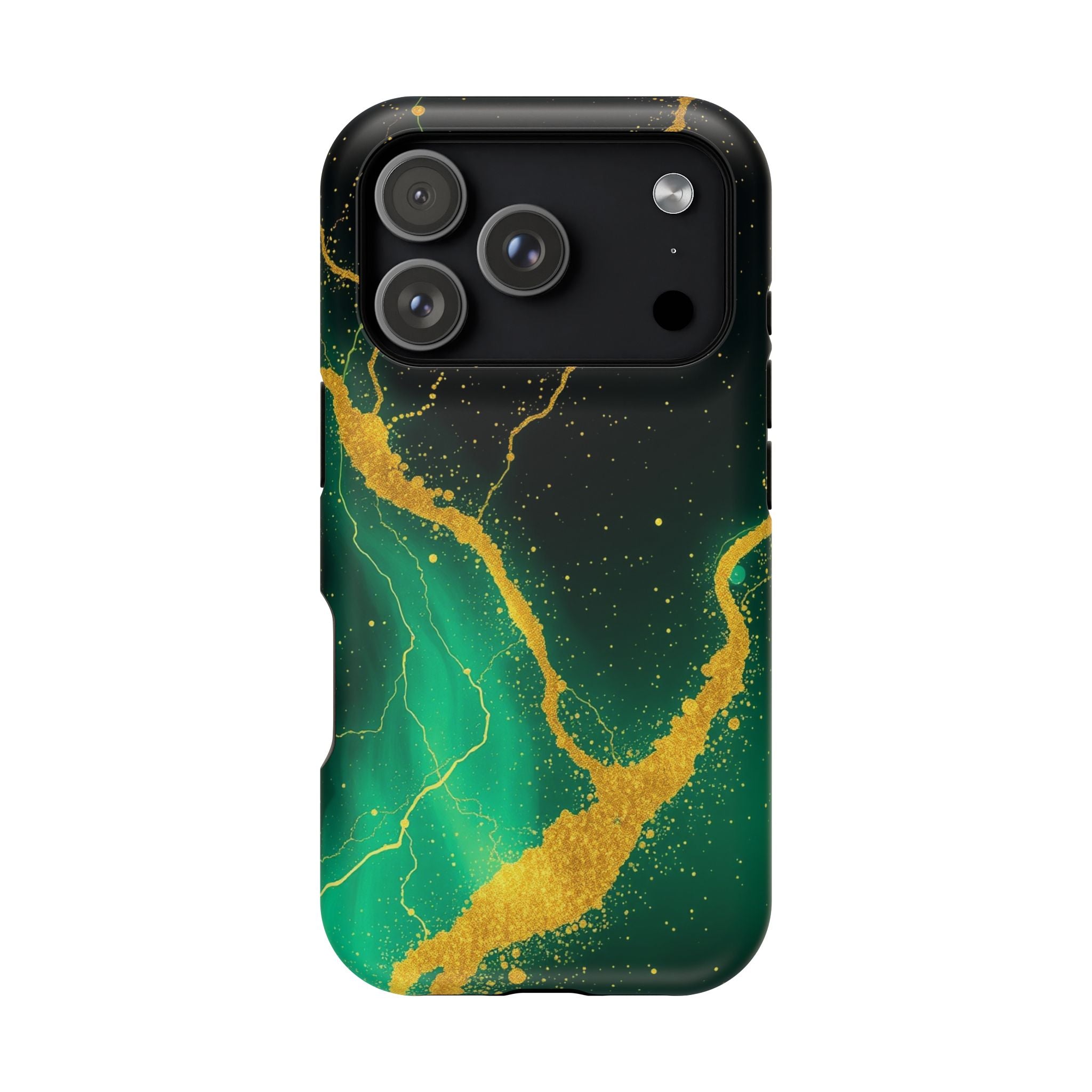 iPhone Emerald Green And Gold Petal Storm Slim iPhone Everyday Designer · iPhone
