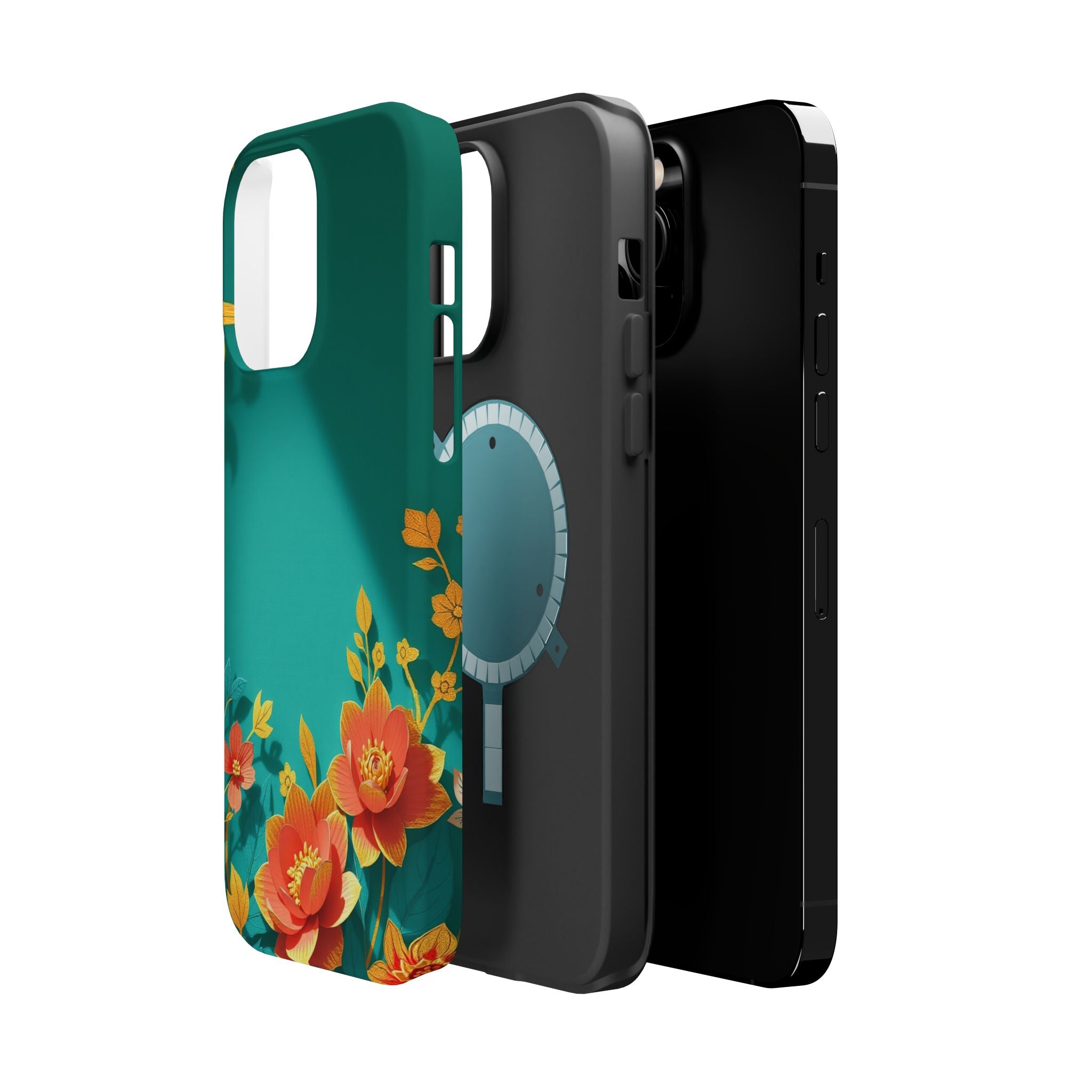 iPhone Floral Gold Foil Paper Cut Art Slim Everyday Designer Case · iPhone Case